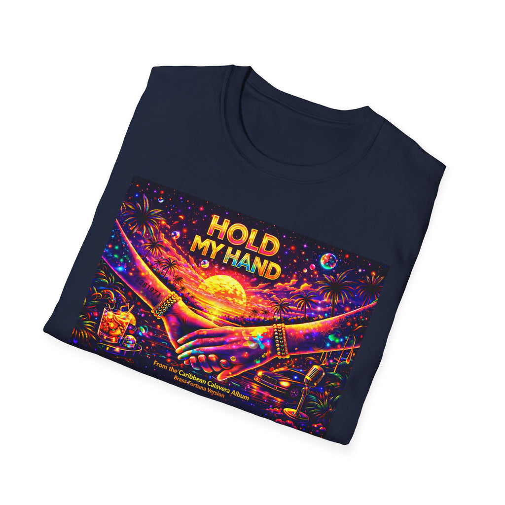 Hold My Hand T-Shirt  Song Cover Art From The Caribbean Calavera Album — Retro Sunset Hands Graphic Tee