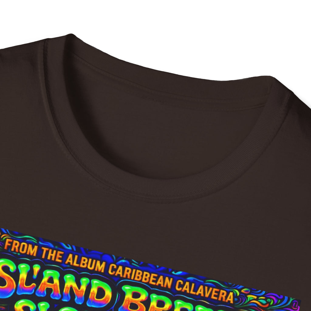 Island Breeze Slow Jam T-Shirt  Song Cover Art From The Caribbean Calavera Album   — Retro Tropical Sunset Music Tee