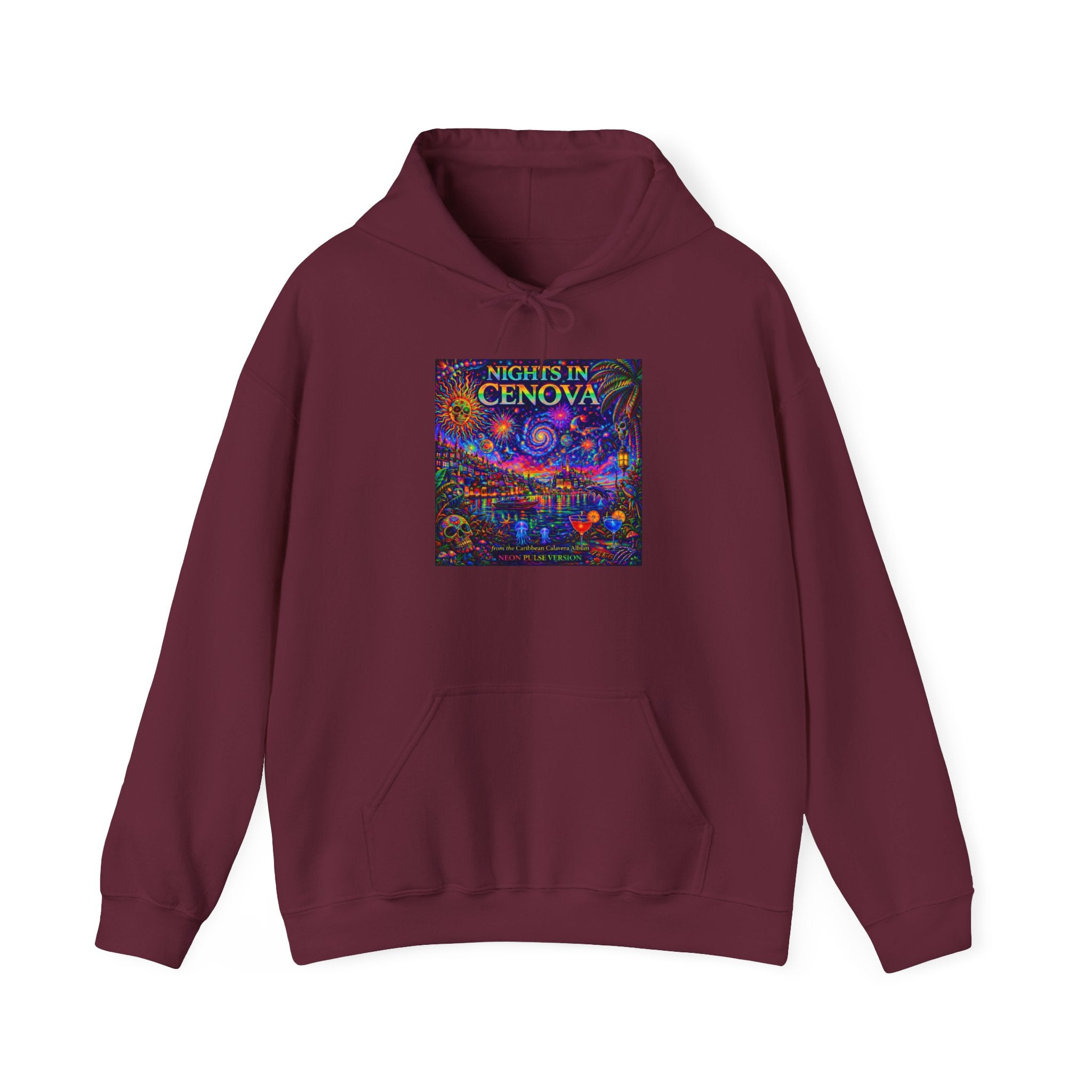 Nights in Cenova Hoodie –  Song Cover Art From The Caribbean Calavera Album   Colorful Venetian Canal Art Pullover