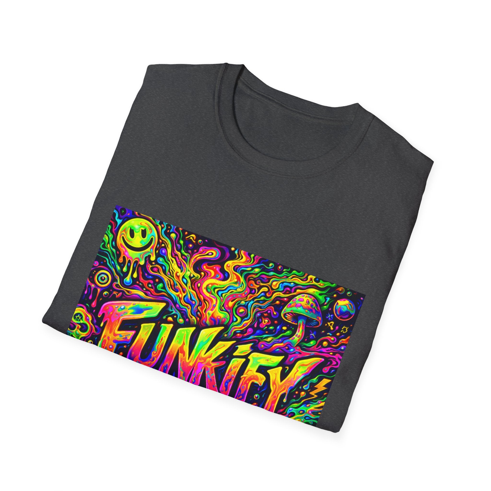 Funkify Graphic T‑Shirt   Song Cover Art From The Caribbean Calavera Album — Psychedelic Neon Music Art Tee