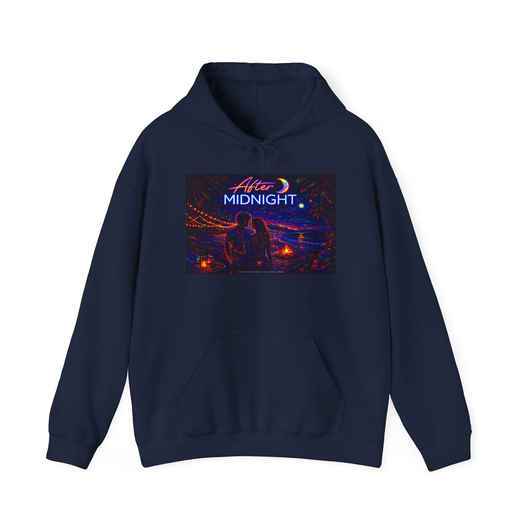 After Midnight Song Cover Art From The Caribbean Calavera Album Hoodie – Retro Neon 'After Midnight' Streetwear