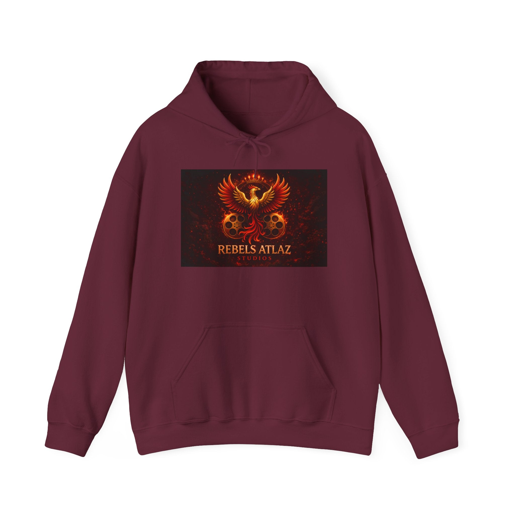 Rebelz Atlaz Film Studios Logo  Phoenix Skull Hoodie