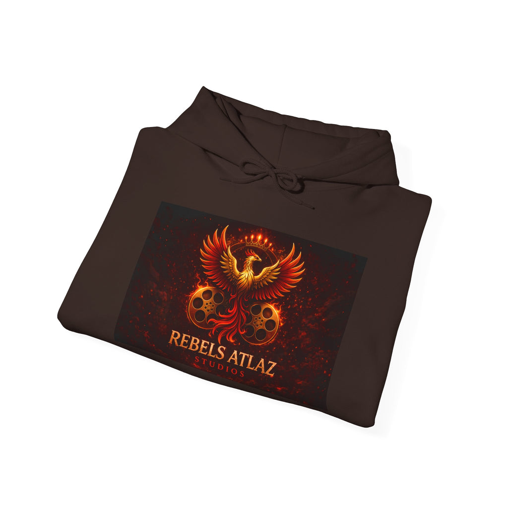 Rebelz Atlaz Film Studios Logo  Phoenix Skull Hoodie