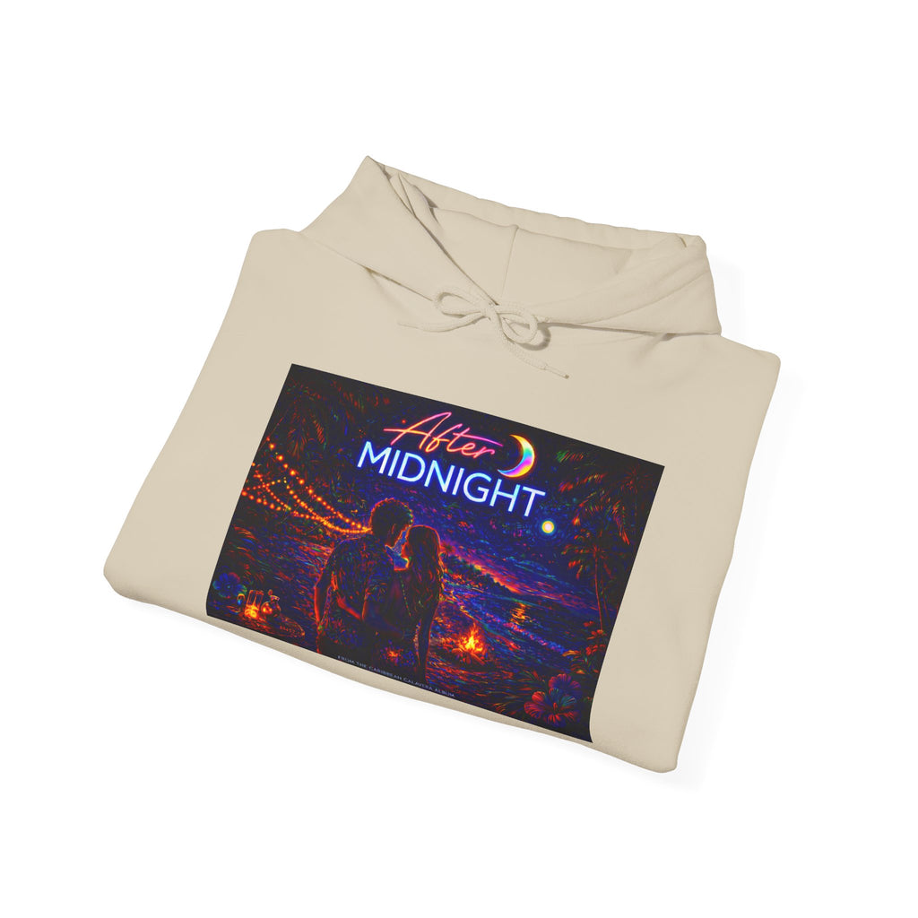 After Midnight Song Cover Art From The Caribbean Calavera Album Hoodie – Retro Neon 'After Midnight' Streetwear