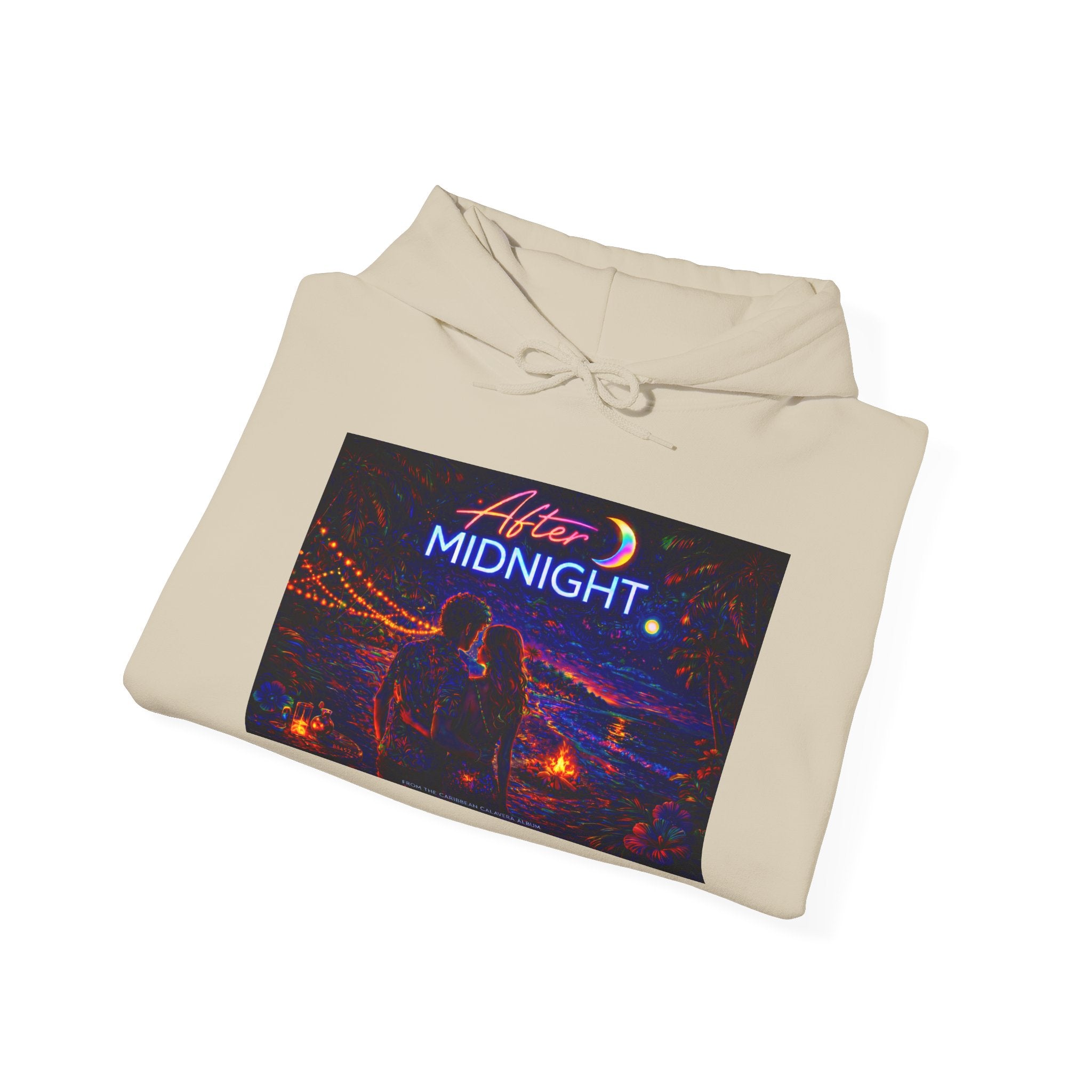 After Midnight Song Cover Art From The Caribbean Calavera Album Hoodie – Retro Neon 'After Midnight' Streetwear