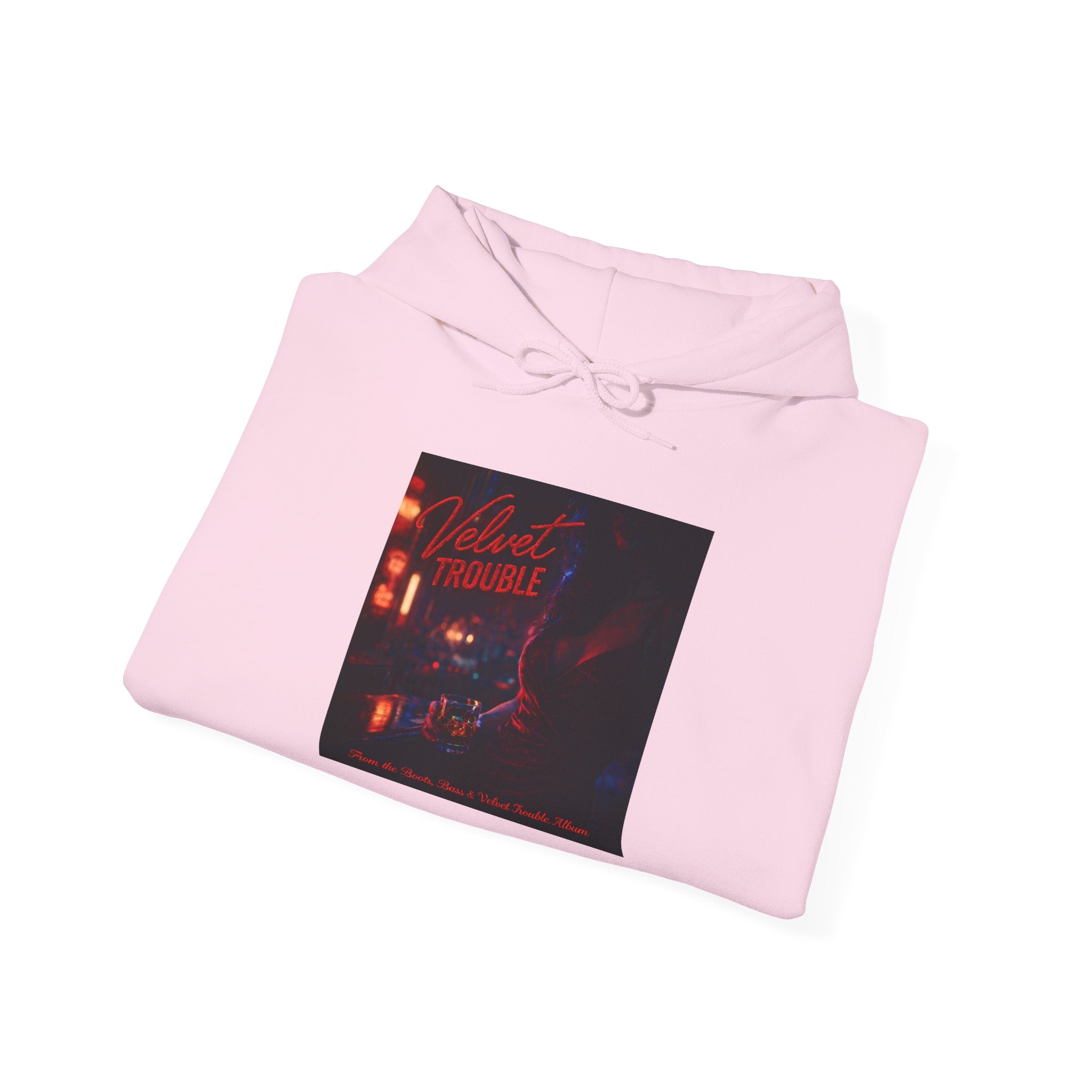 Velvet Trouble Vintage Neon 'Midnight Rambler' Hoodie — Retro Nightlife Graphic Sweatshirt