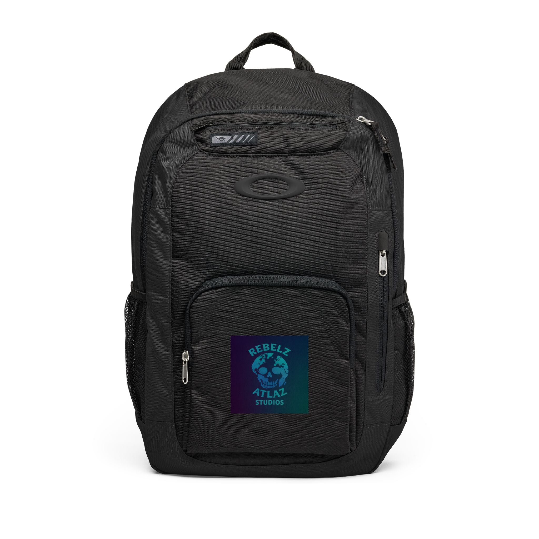 Rebel Atlaz Logo Skull World Enduro 22L Backpack – Rebel Rally Globe Patch Travel & School Daypack