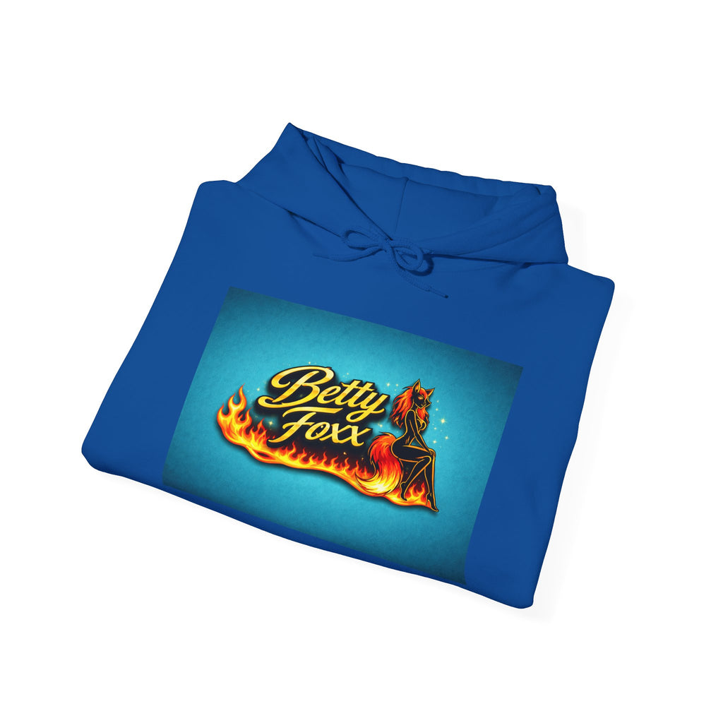 Betty Foxx Flame Logo Hoodie – Retro Neon Graphic Sweatshirt