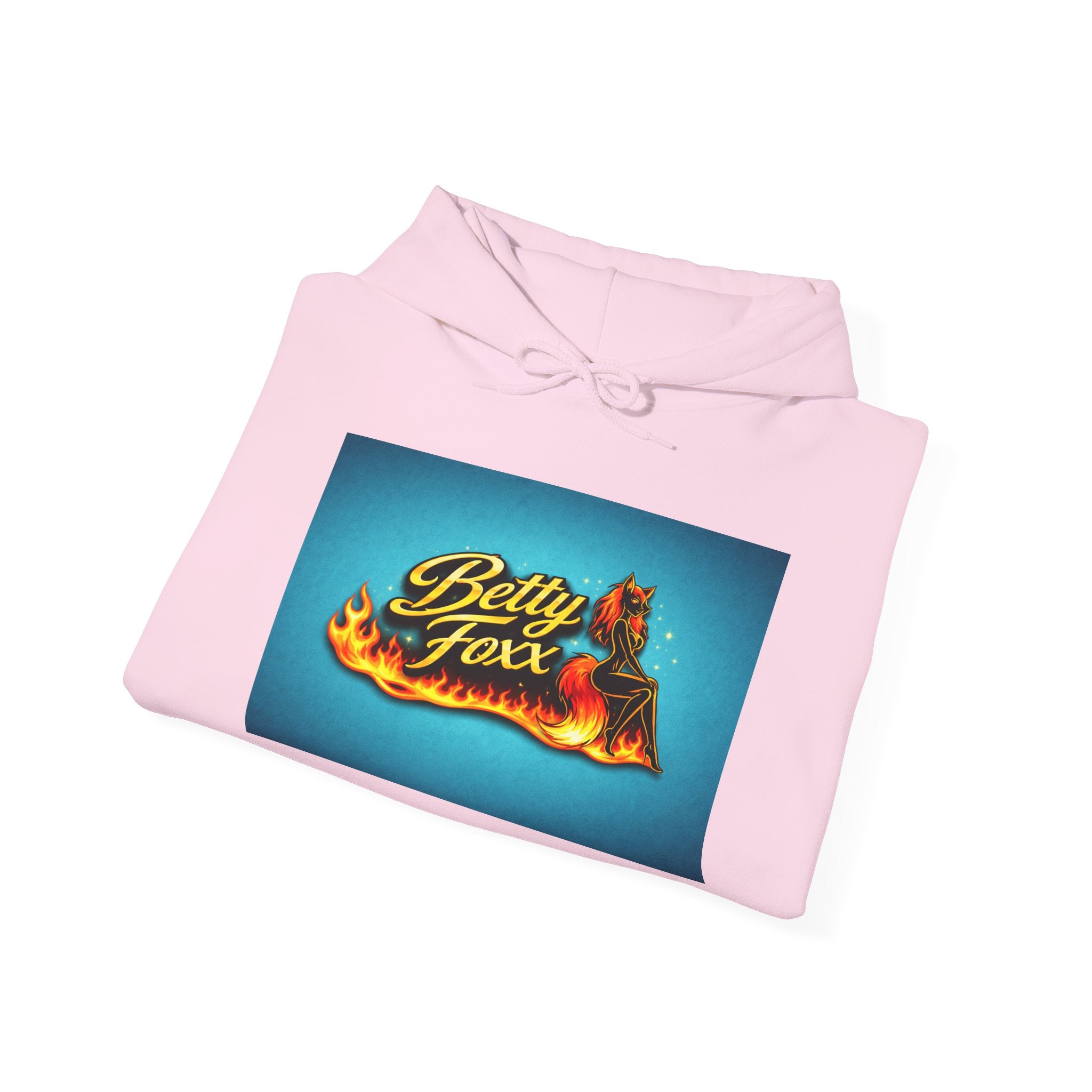 Betty Foxx Flame Logo Hoodie – Retro Neon Graphic Sweatshirt