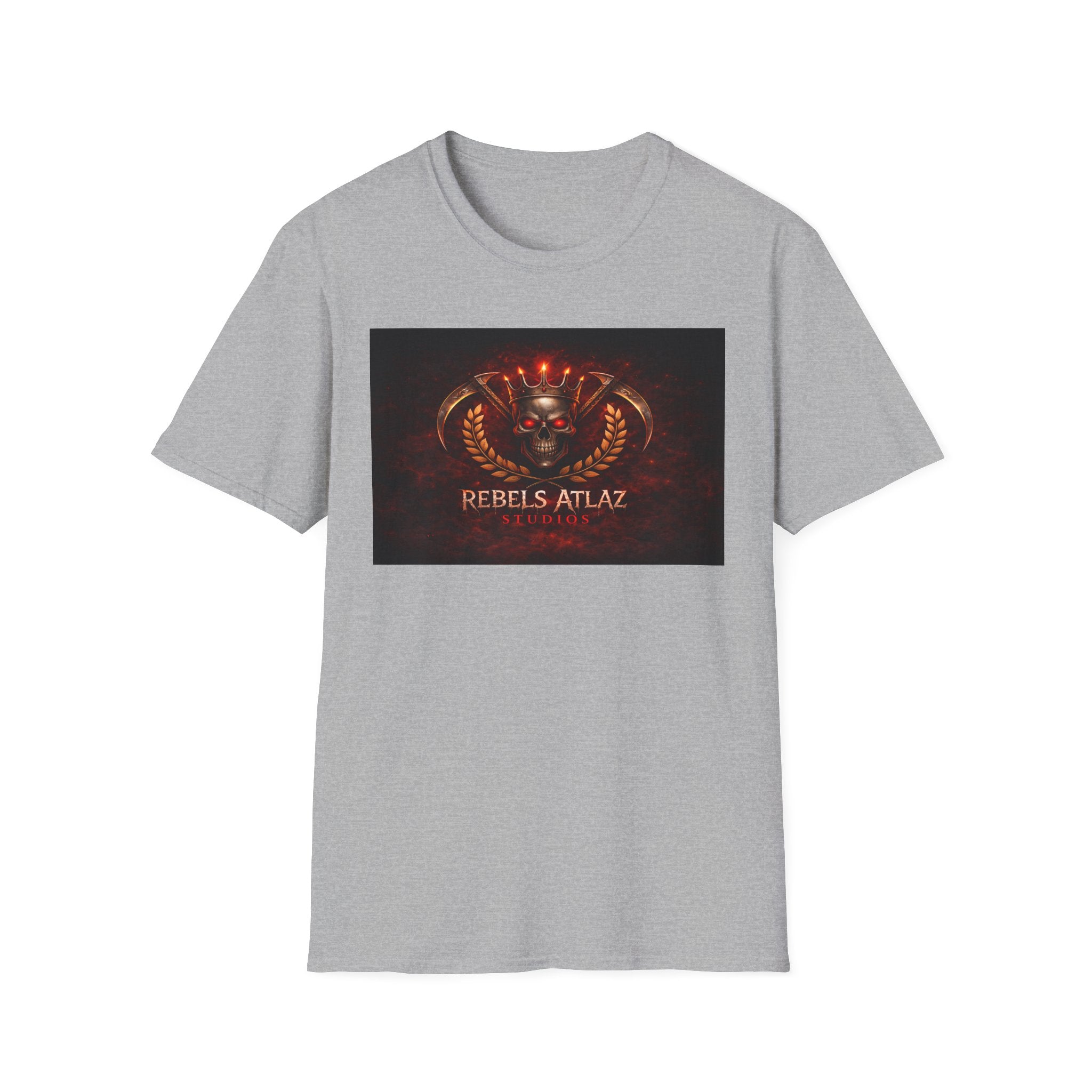 Rebelz Atlaz Film Studios Logo  Emblem T-Shirt — Vintage Military Crest Graphic Tee