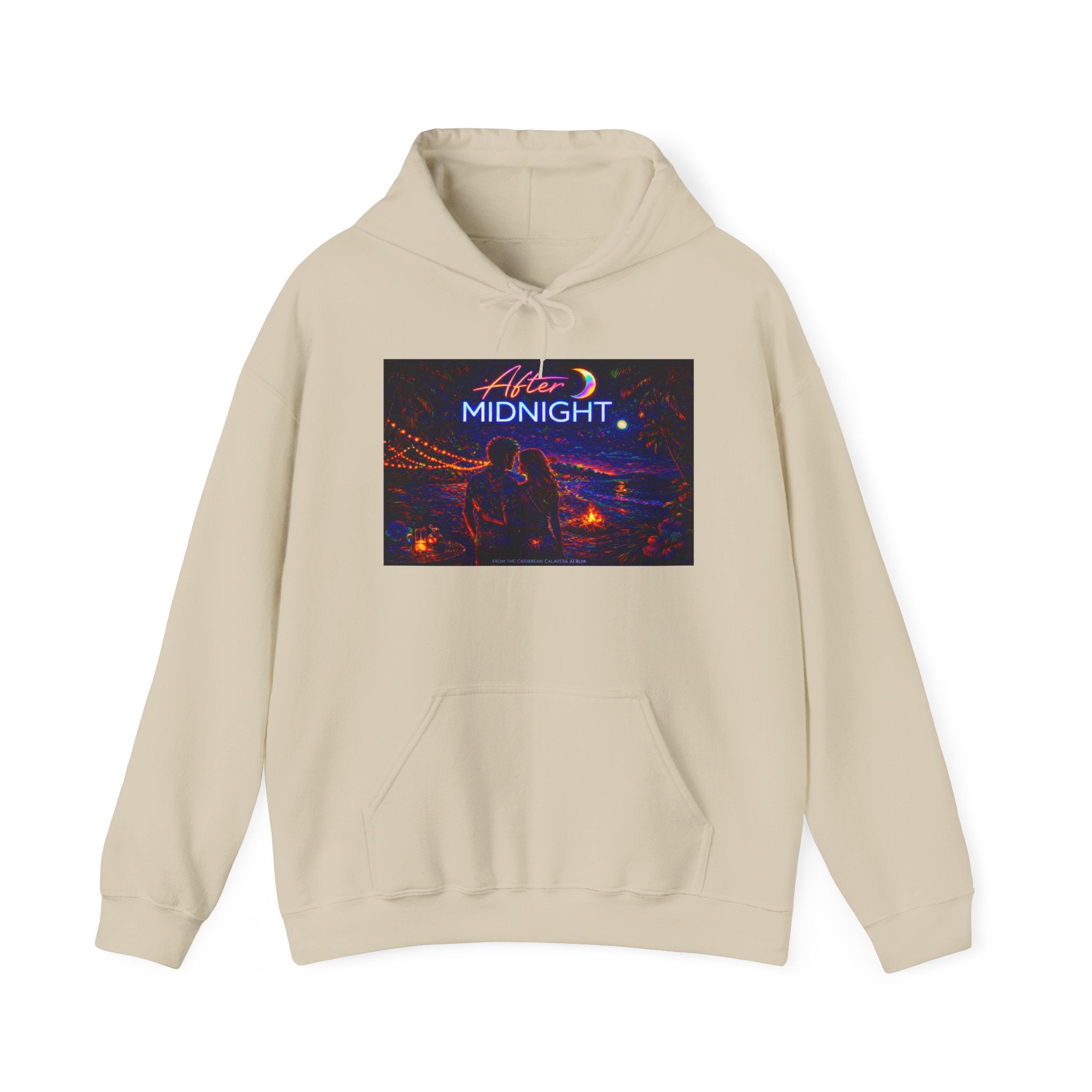 After Midnight Song Cover Art From The Caribbean Calavera Album Hoodie – Retro Neon 'After Midnight' Streetwear