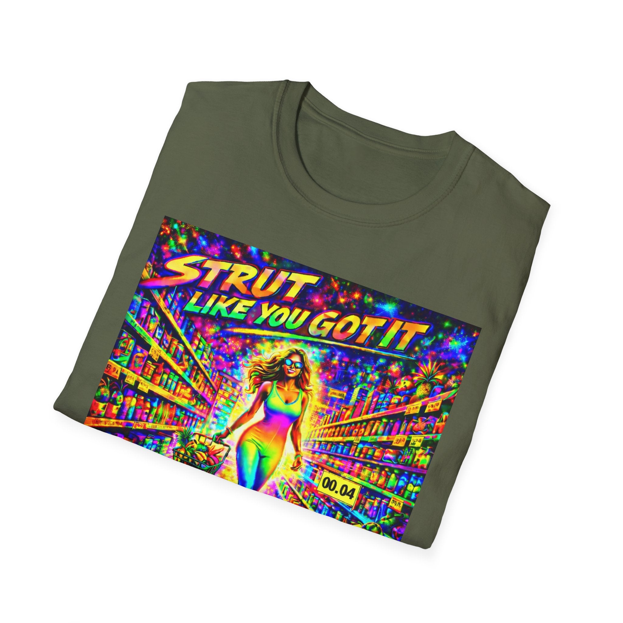 Strut Like You Got It   Song Cover Art From The Caribbean Calavera Album   Neon Retro Graphic Tee T-SHIRT