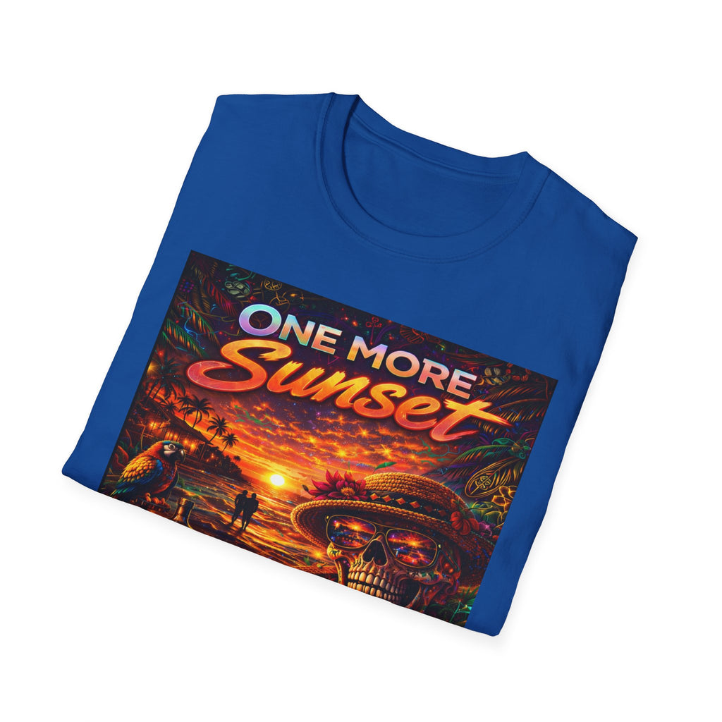 One More Sunset T-Shirt —  Song Cover Art From The Caribbean Calavera Album Retro Surf Skull Sunset Graphic Tee