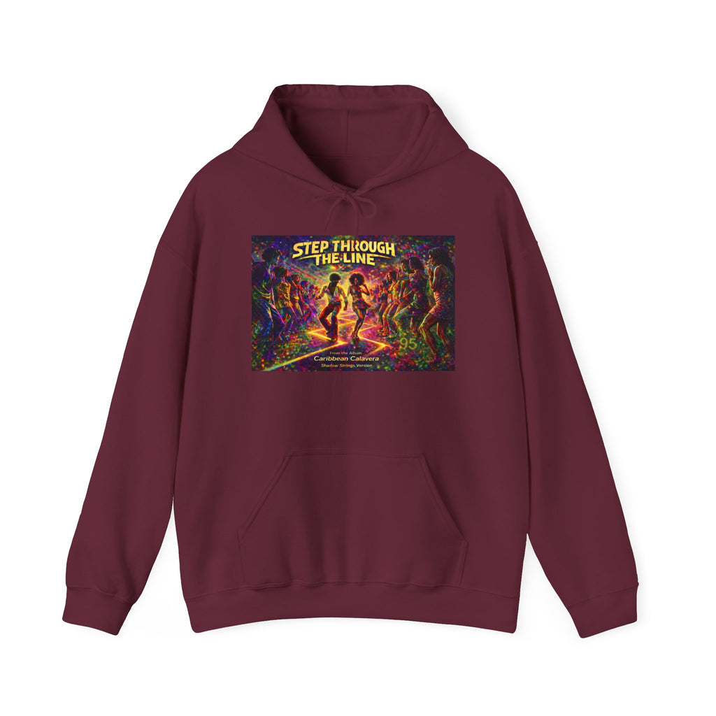 Step Through The Line Hoodie Song Cover Art From The Caribbean Calavera Album  — Retro Psychedelic Dance Graphic Pullover