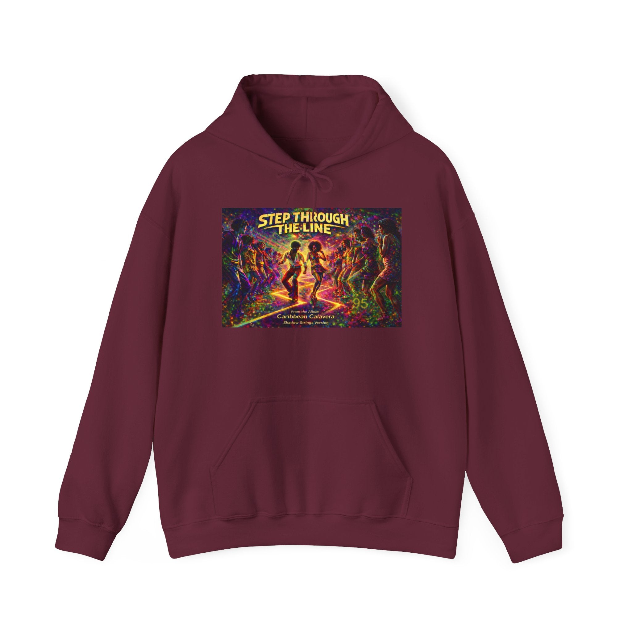 Step Through The Line Hoodie Song Cover Art From The Caribbean Calavera Album  — Retro Psychedelic Dance Graphic Pullover