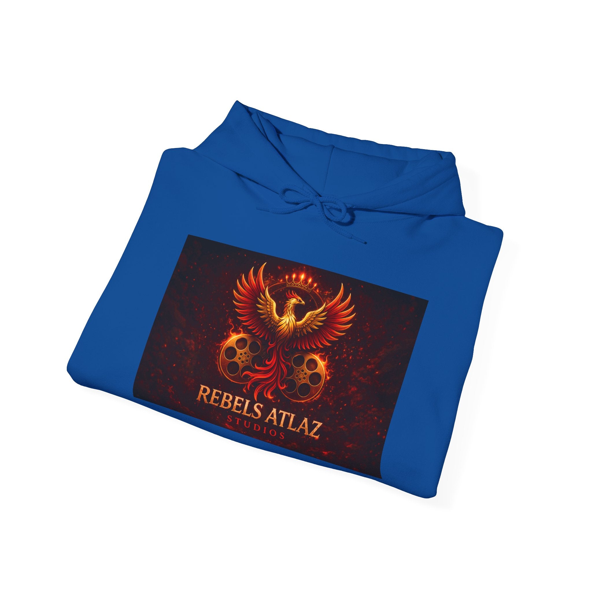 Rebelz Atlaz Film Studios Logo  Phoenix Skull Hoodie