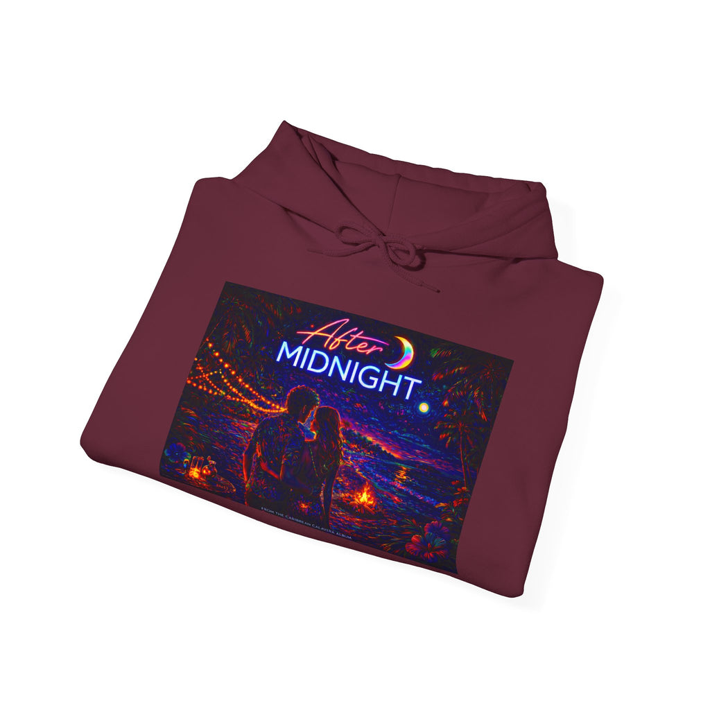 After Midnight Song Cover Art From The Caribbean Calavera Album Hoodie – Retro Neon 'After Midnight' Streetwear