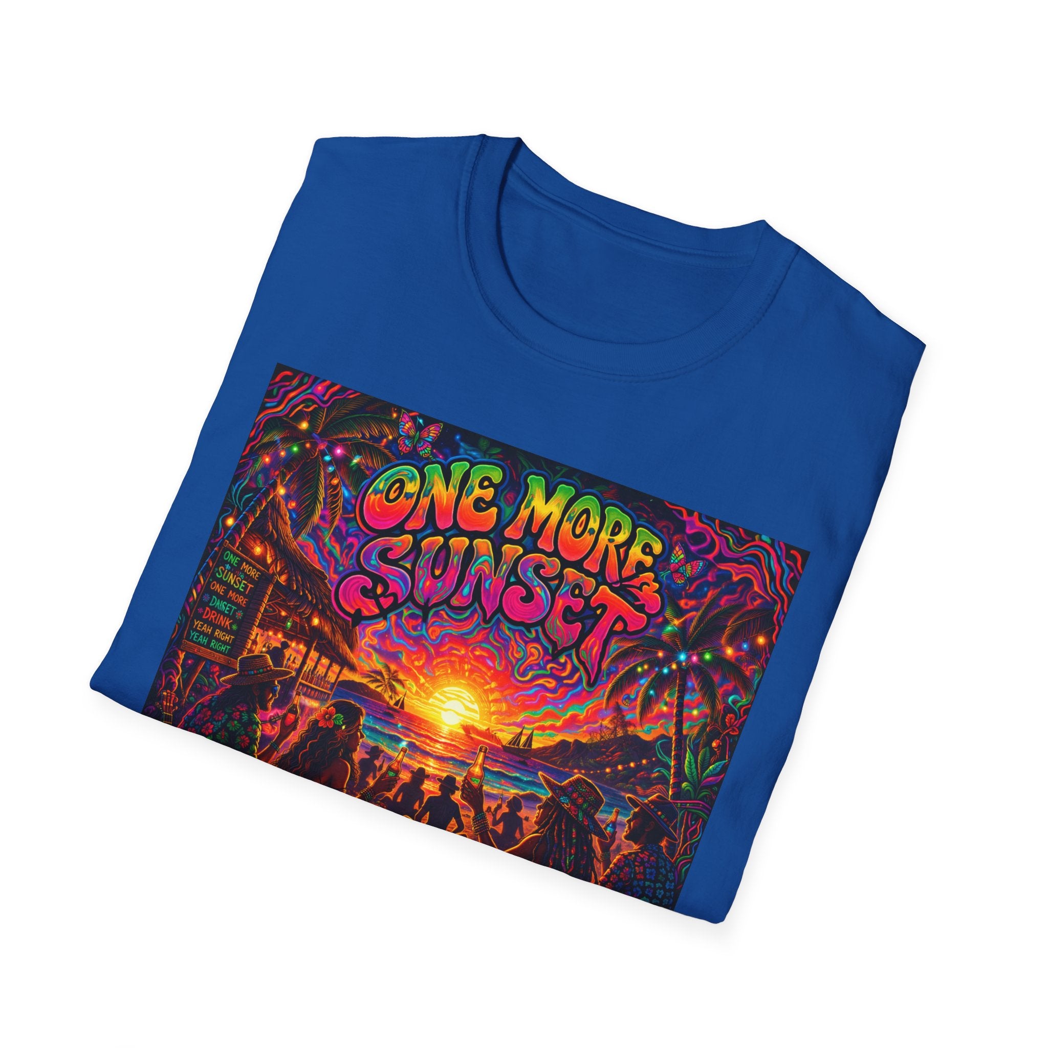One More Sunset T-Shirt —  Song Cover Art From The Caribbean Calavera Album   Tropical Sunset Concert Graphic Tee