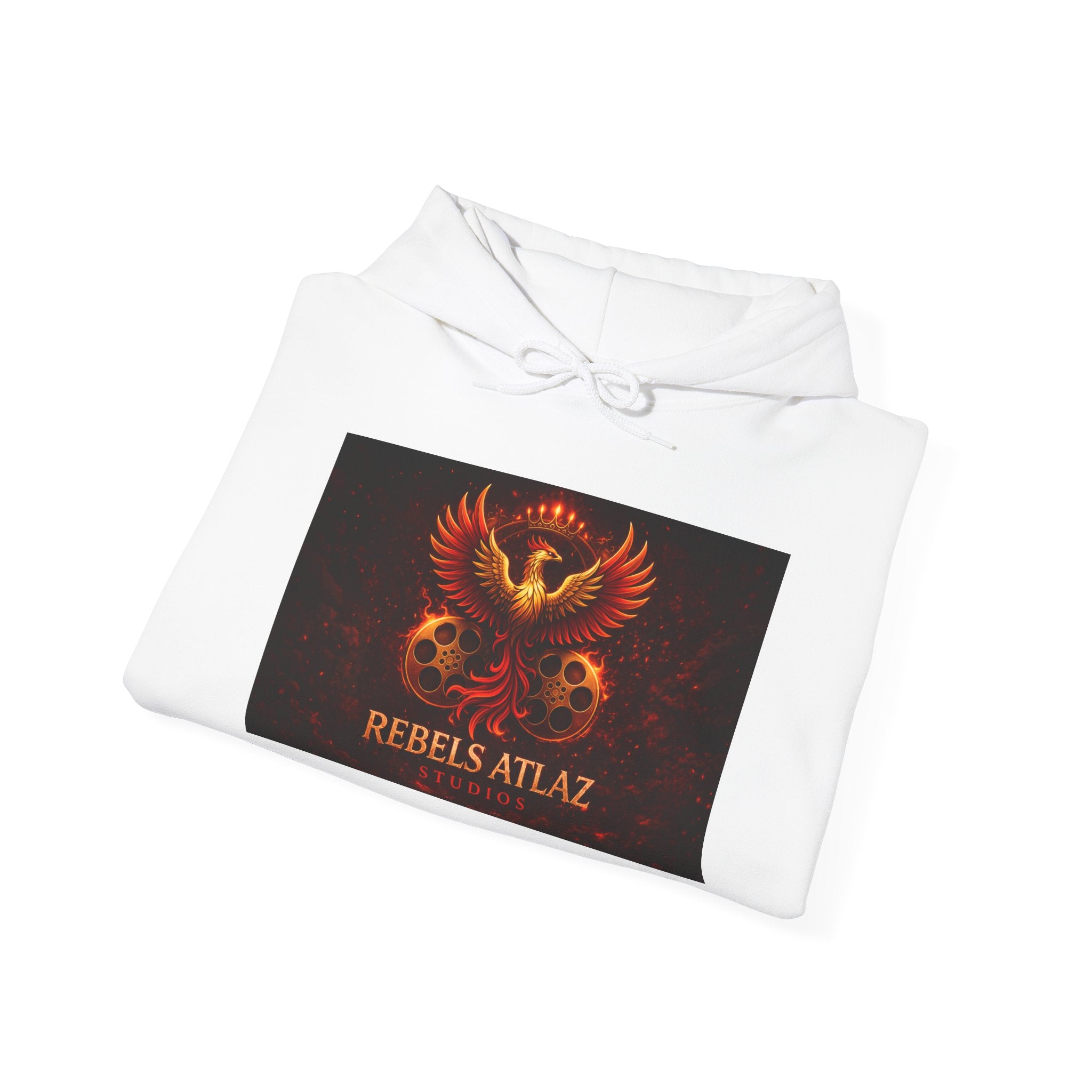 Rebelz Atlaz Film Studios Logo  Phoenix Skull Hoodie