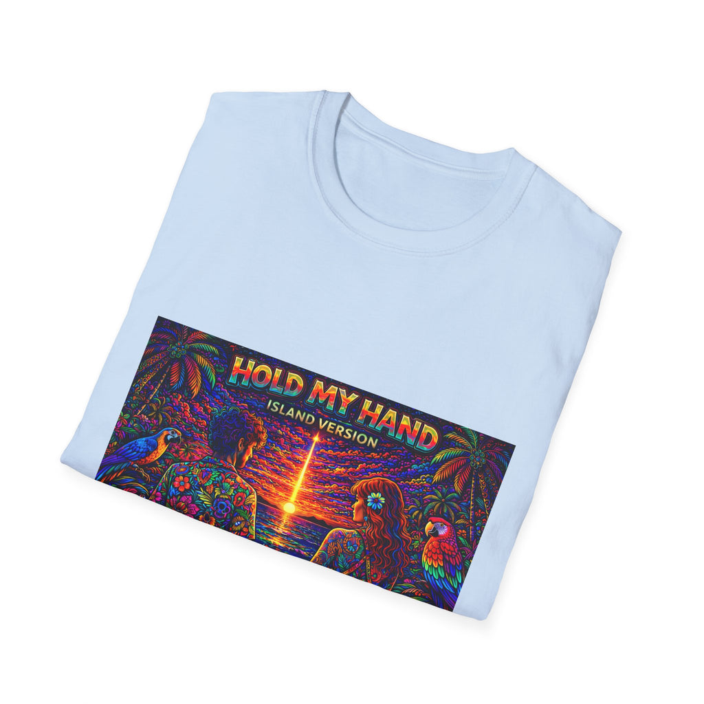 Hold My Hand Island Version Song Cover Art From The Caribbean Calavera Album  T-Shirt — Tropical Parrot Beach Graphic Tee