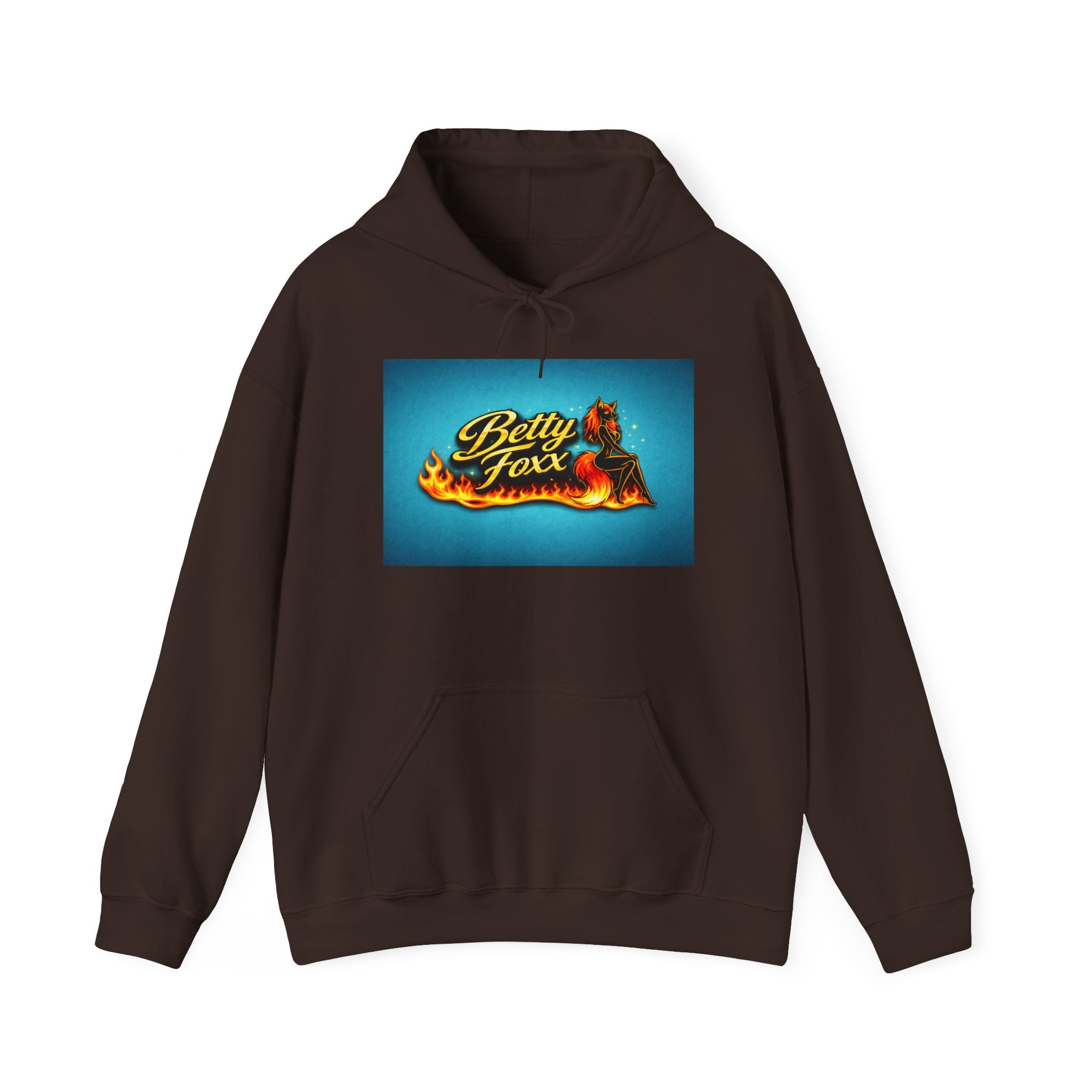 Betty Foxx Flame Logo Hoodie – Retro Neon Graphic Sweatshirt