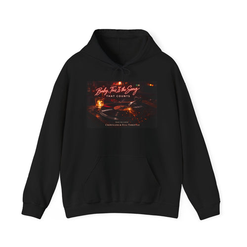 Baby, this is the song that counts  Graphic Sweatshirt Crownless and Full Throttle Album Cover Artwork Cozy Candlelight Hoodie –