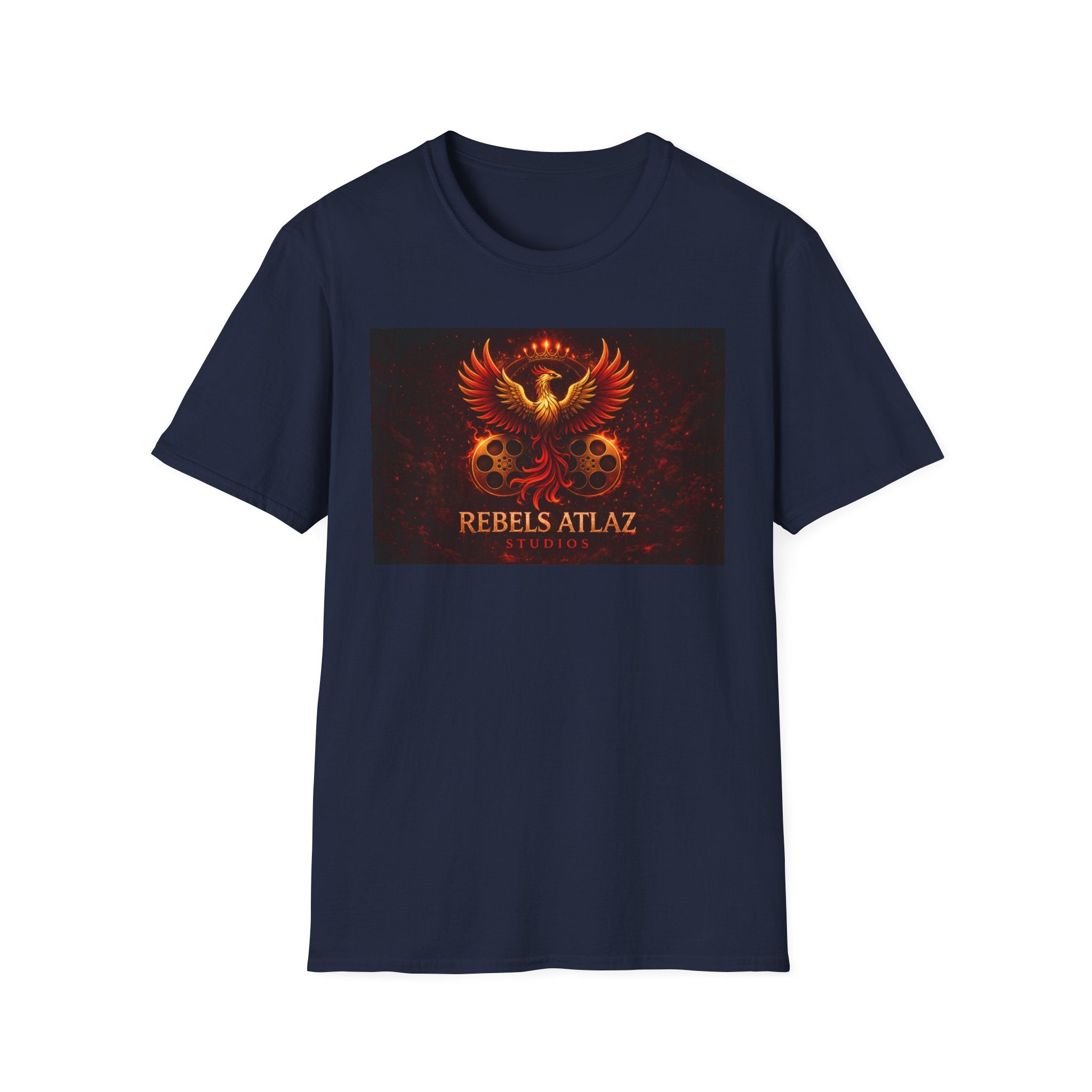 Rebelz Atlaz Film Studios Logo  Phoenix Skull T-Shirt