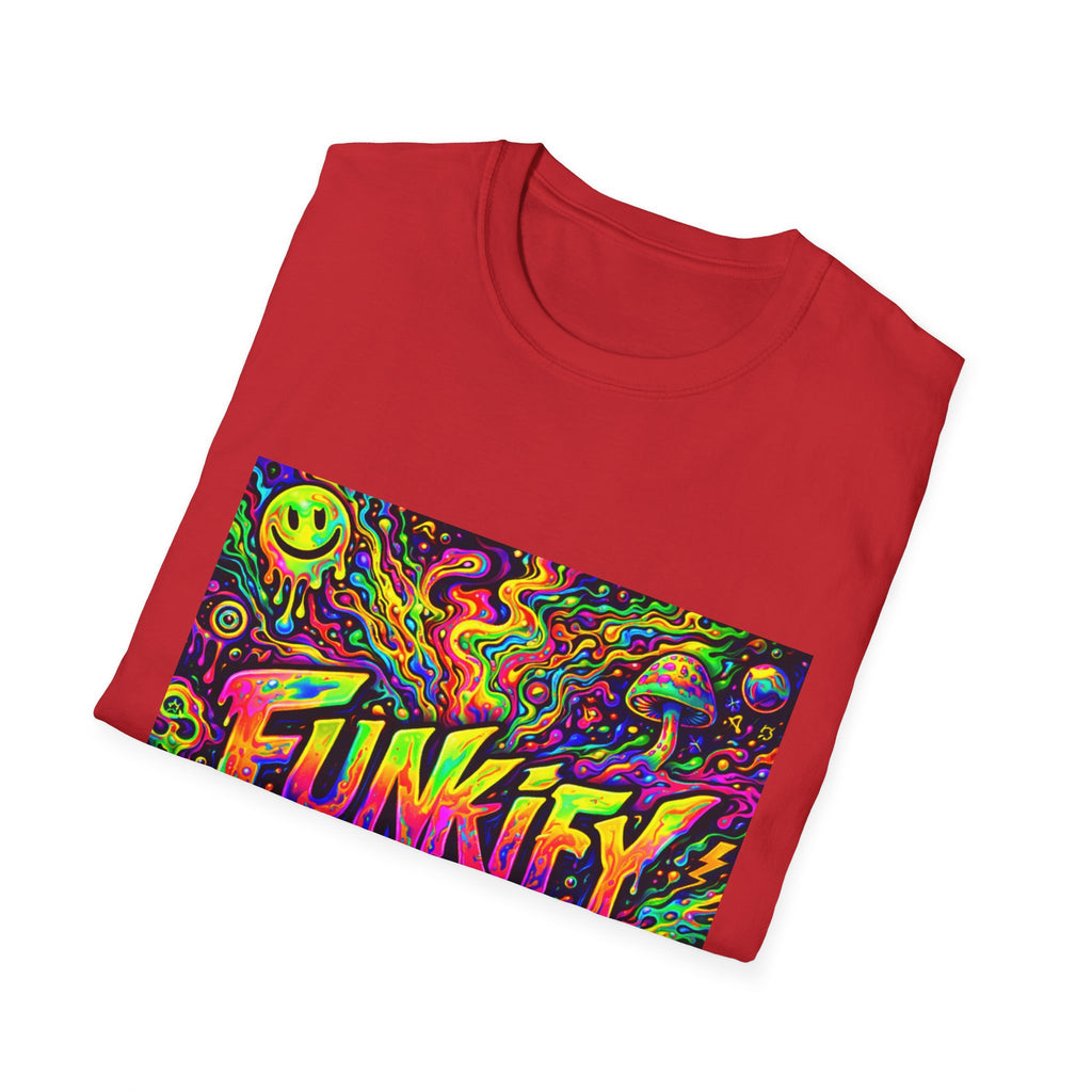 Funkify Graphic T‑Shirt   Song Cover Art From The Caribbean Calavera Album — Psychedelic Neon Music Art Tee