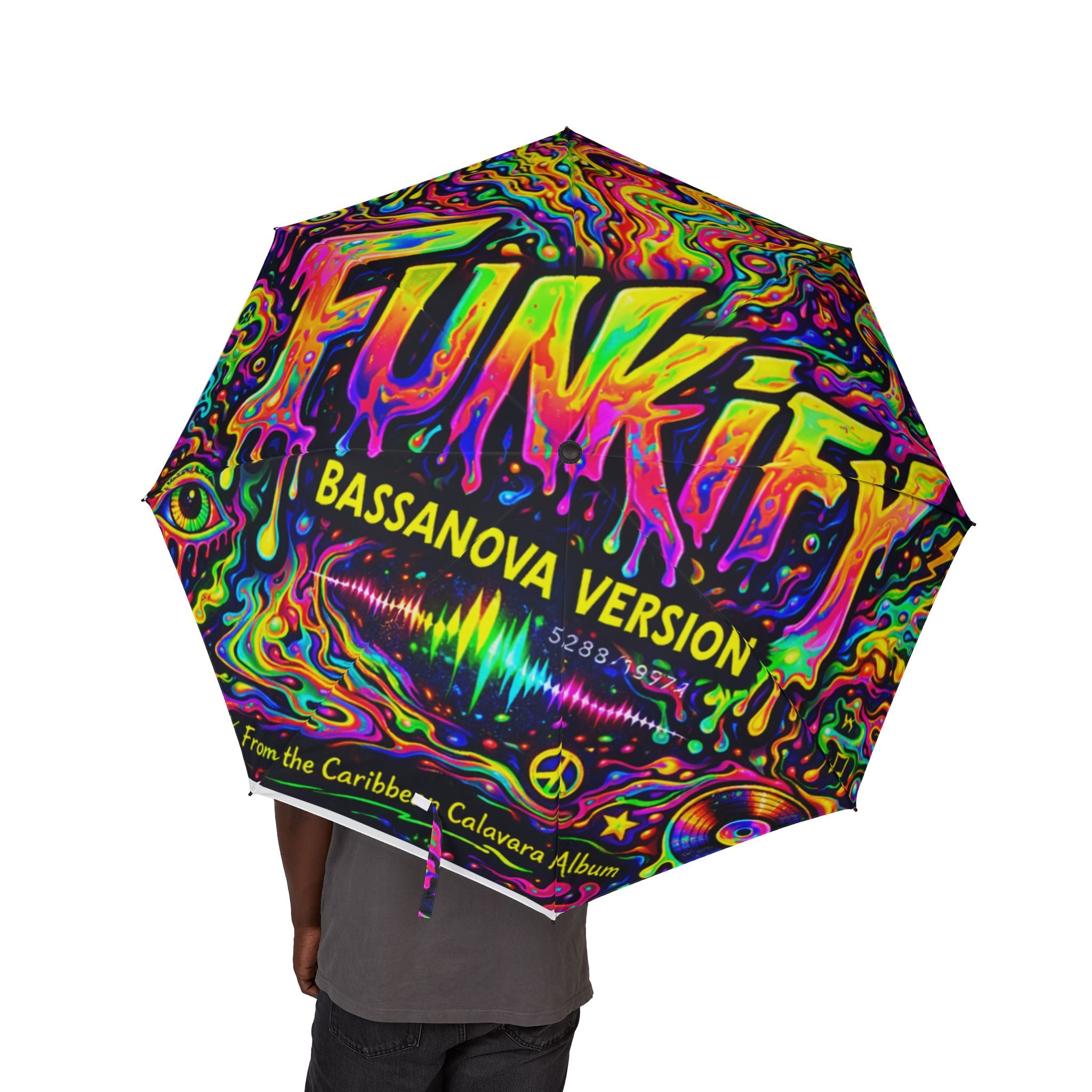 Funkify Umbrella — Neon Psychedelic 'Vibes' Foldable Rain Umbrella