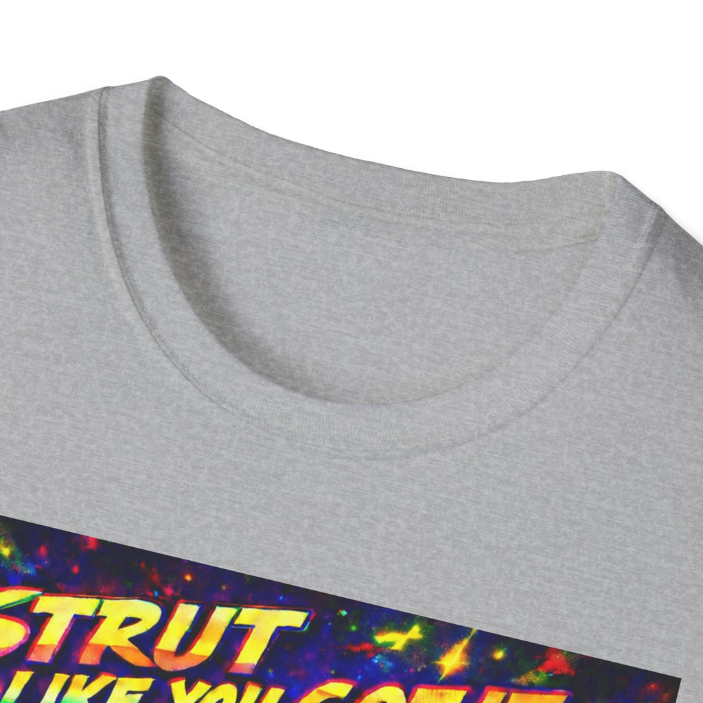 Strut Like You Got It Graphic T-Shirt  Song Cover Art From The Caribbean Calavera Album — Retro Neon Beach Vibe