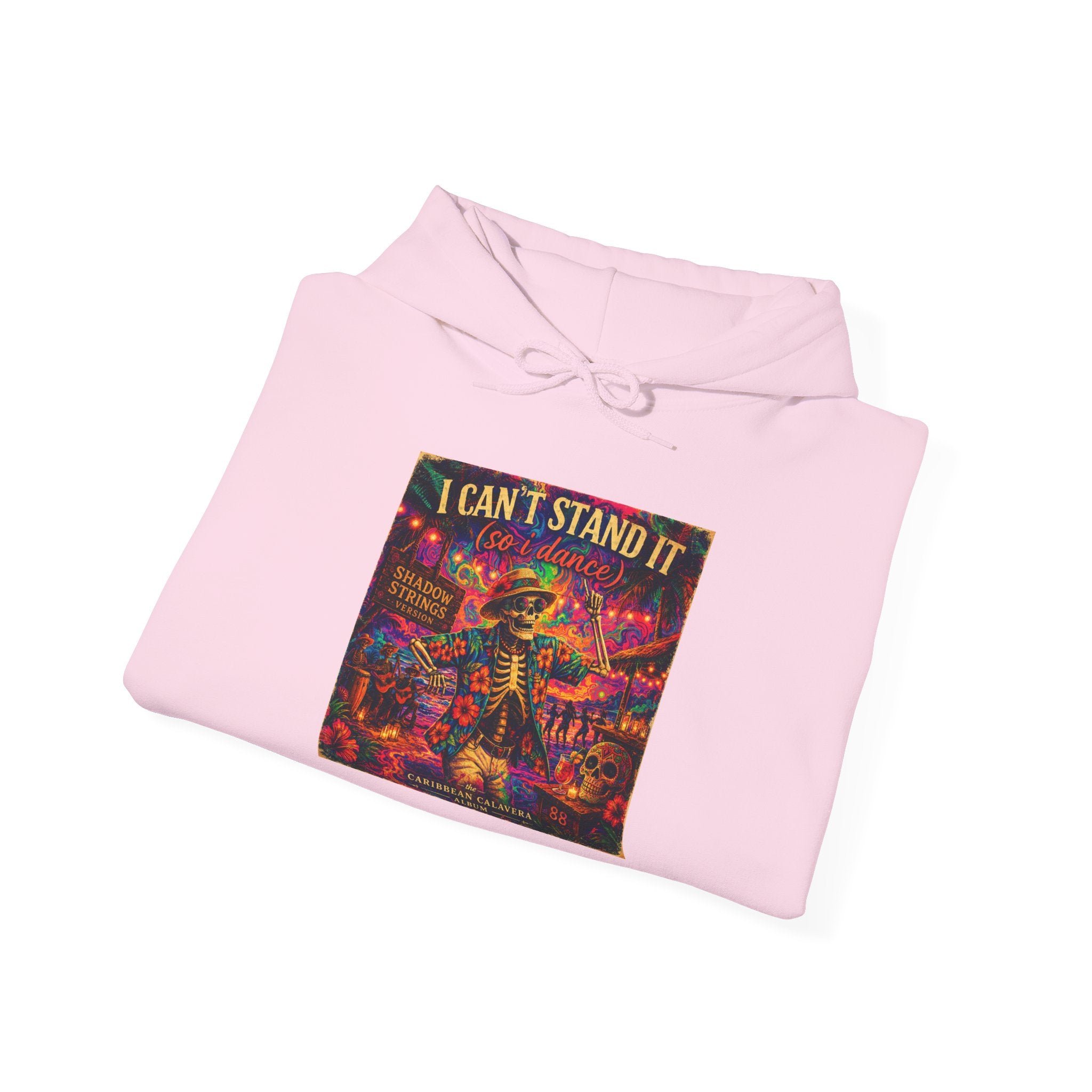 I Can't Stand It Hoodie -  Song Cover Art From The Caribbean Calavera Album  Retro Neon Skatepunk Graphic Pullover