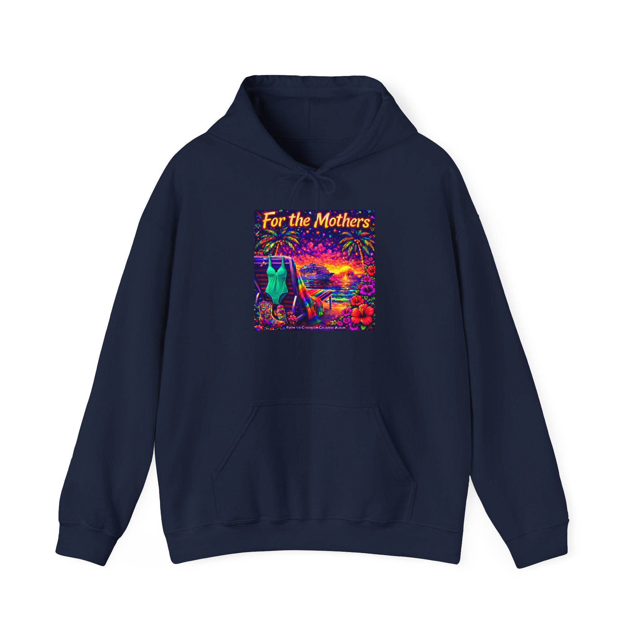 For the Mothers Hoodie —   Song Cover Art From The Caribbean Calavera Album  Psychedelic Moonlit Cat Art Sweatshirt