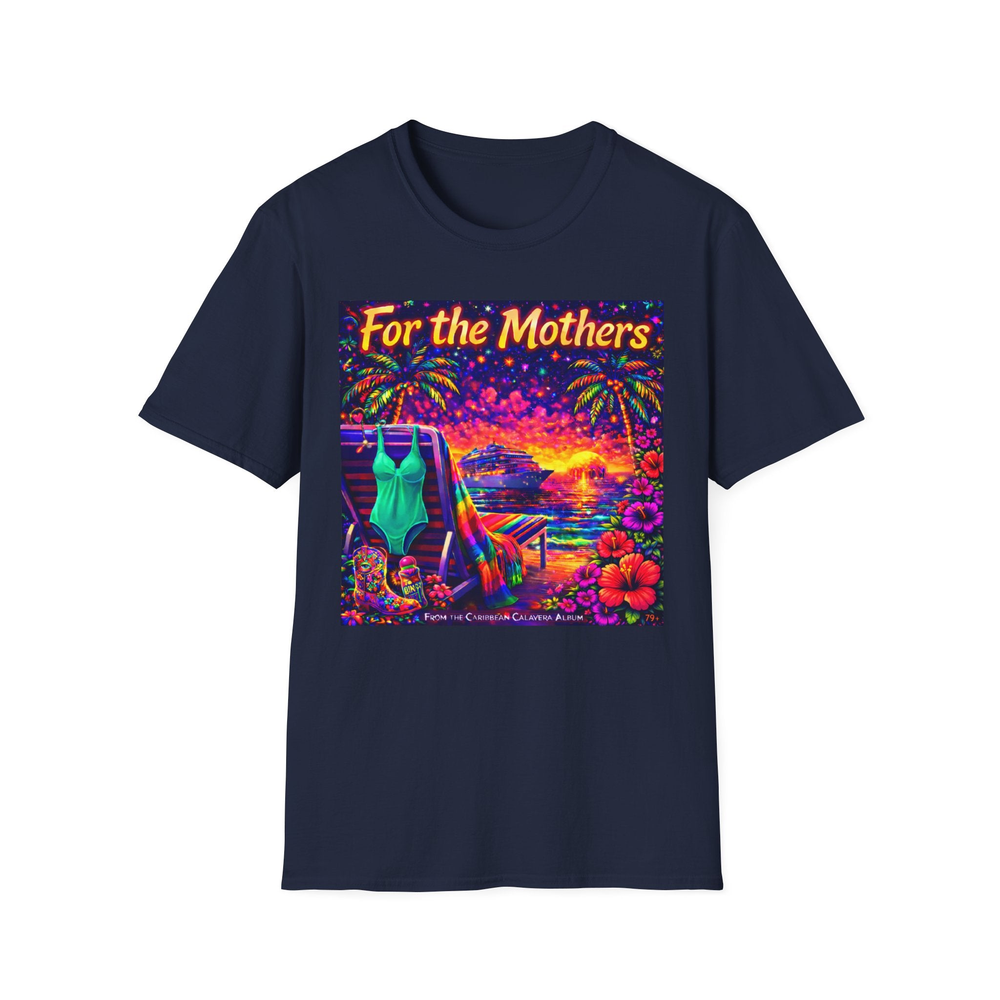 For the Mothers Tropical Sunset T‑Shirt   Song Cover Art From The Caribbean Calavera Album  — Beach Vacation Mother's Day Gift