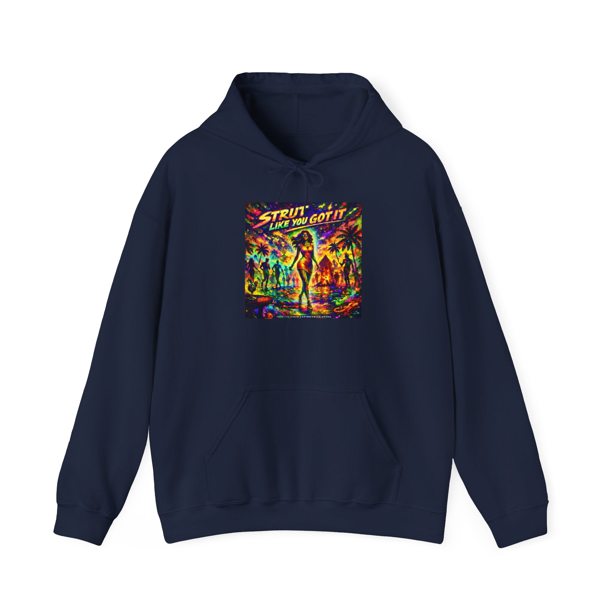 "Strut Like You Got It"   Song Cover Art From The Caribbean Calavera Album  Retro Disco Graphic Hoodie