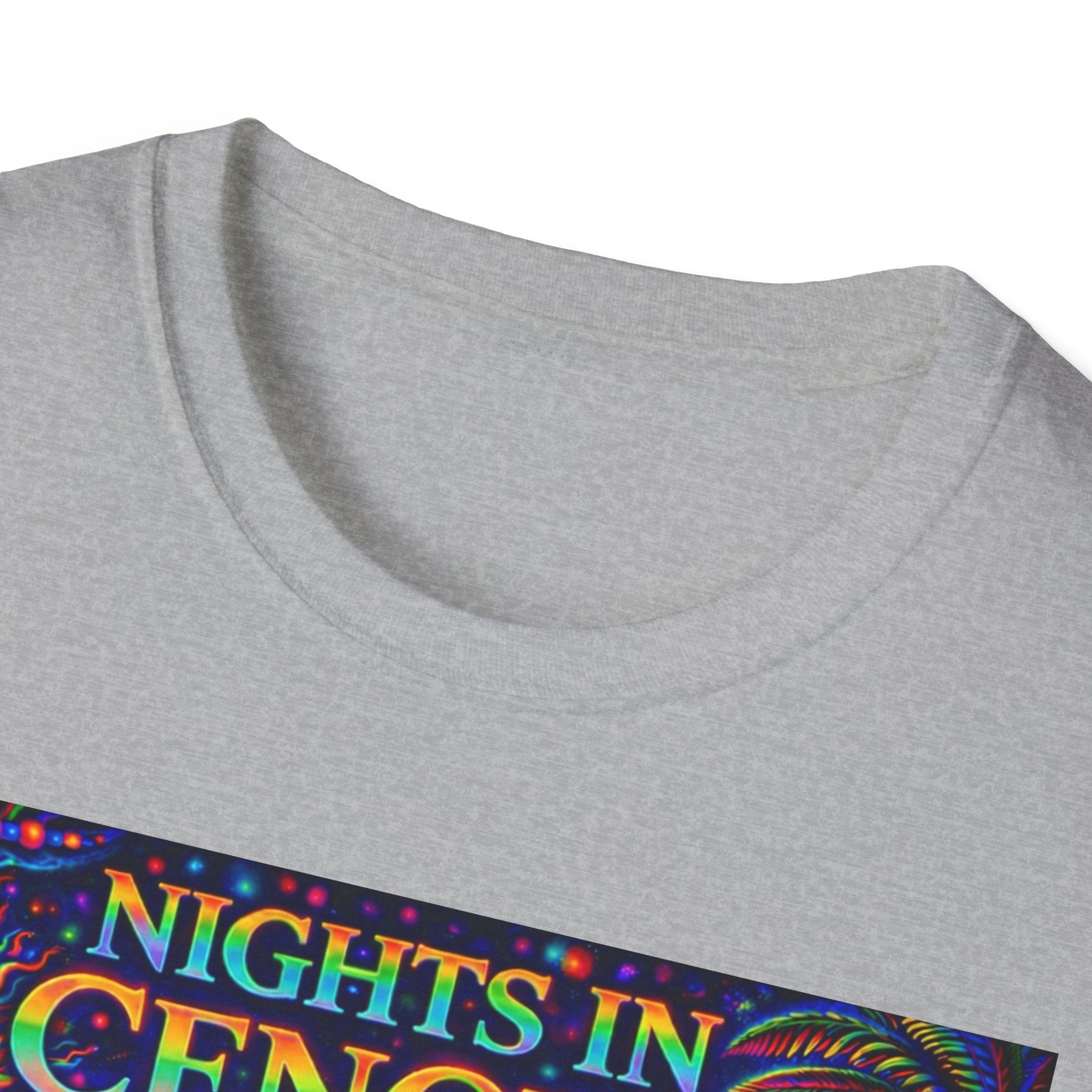 Nights in Cenovia T-Shirt  Song Cover Art From The Caribbean Calavera Album   — Colorful Fireworks Cityscape Tee