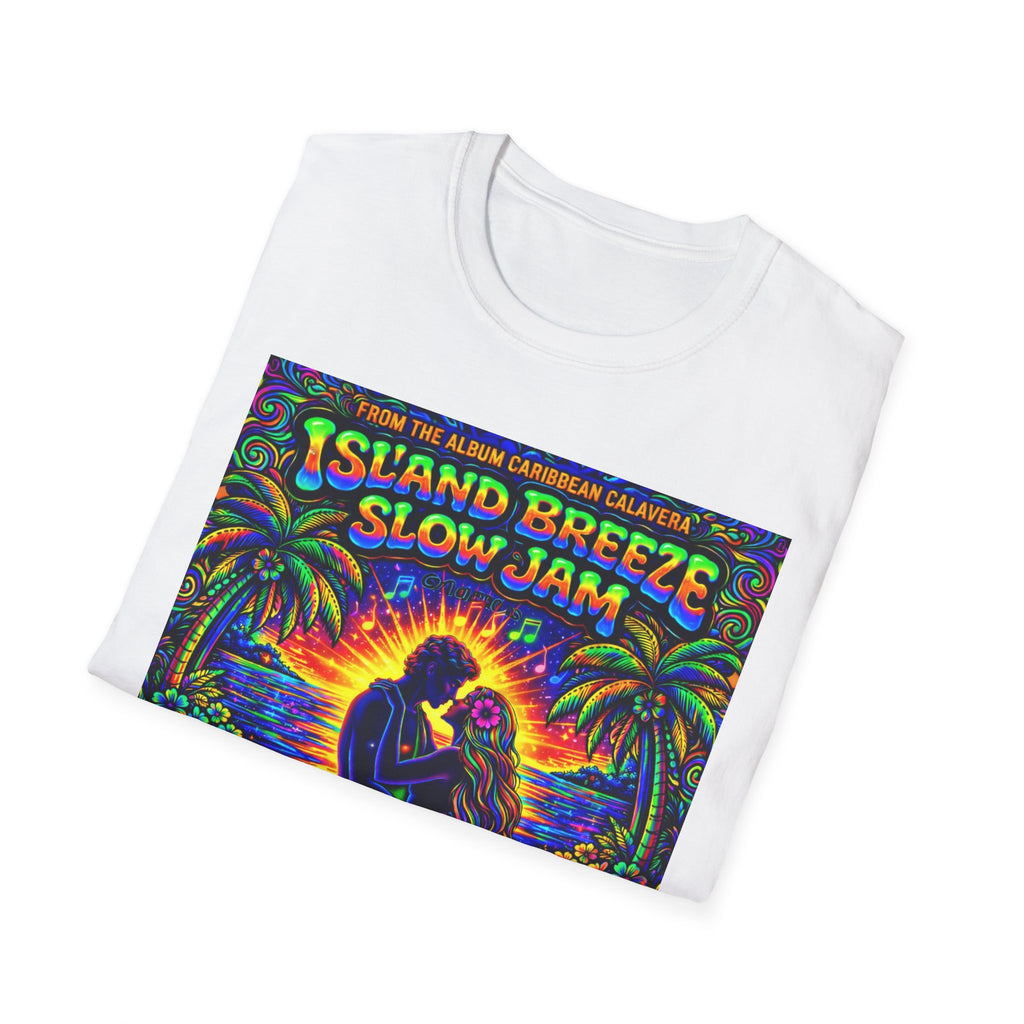 Island Breeze Slow Jam T-Shirt  Song Cover Art From The Caribbean Calavera Album   — Retro Tropical Sunset Music Tee