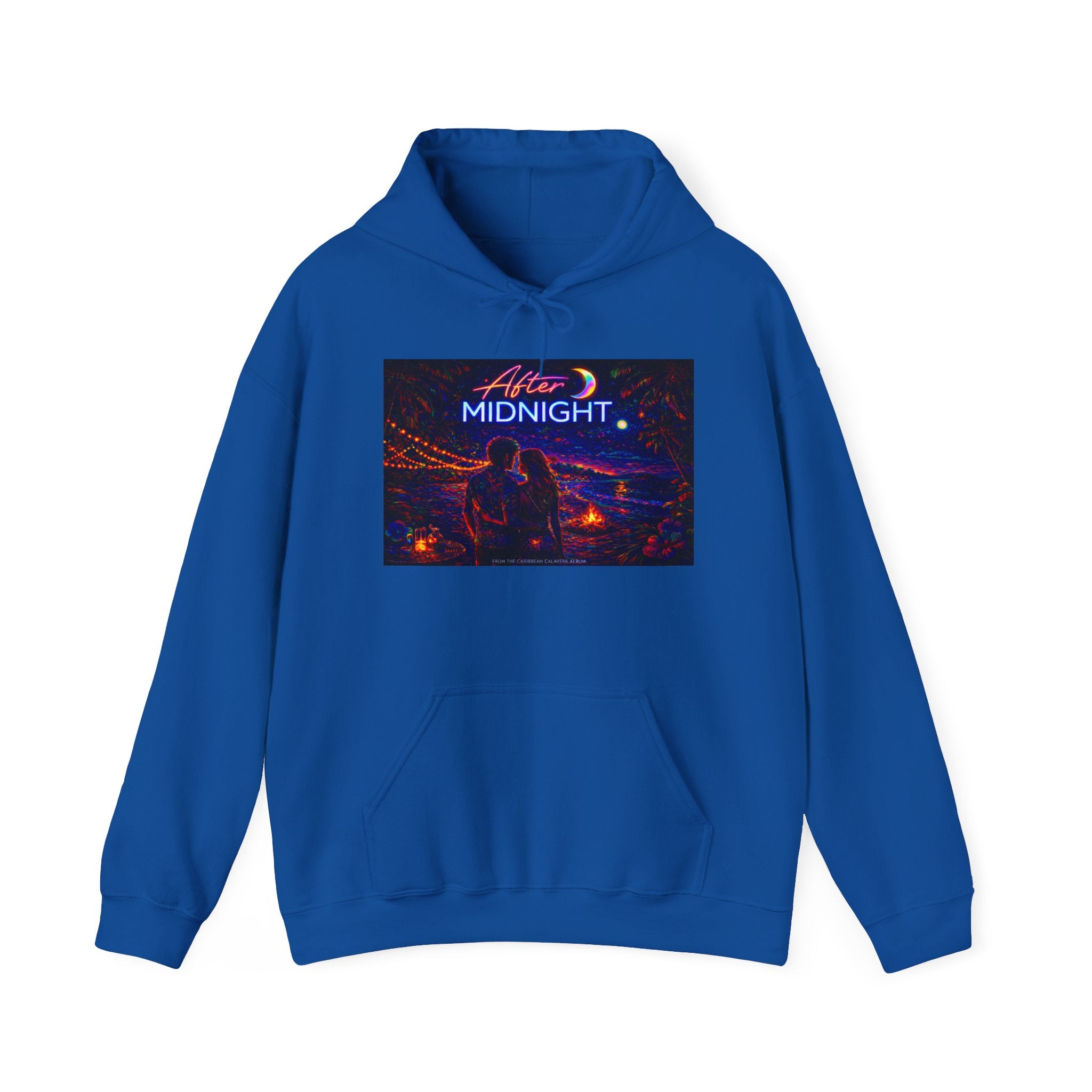 After Midnight Song Cover Art From The Caribbean Calavera Album Hoodie – Retro Neon 'After Midnight' Streetwear