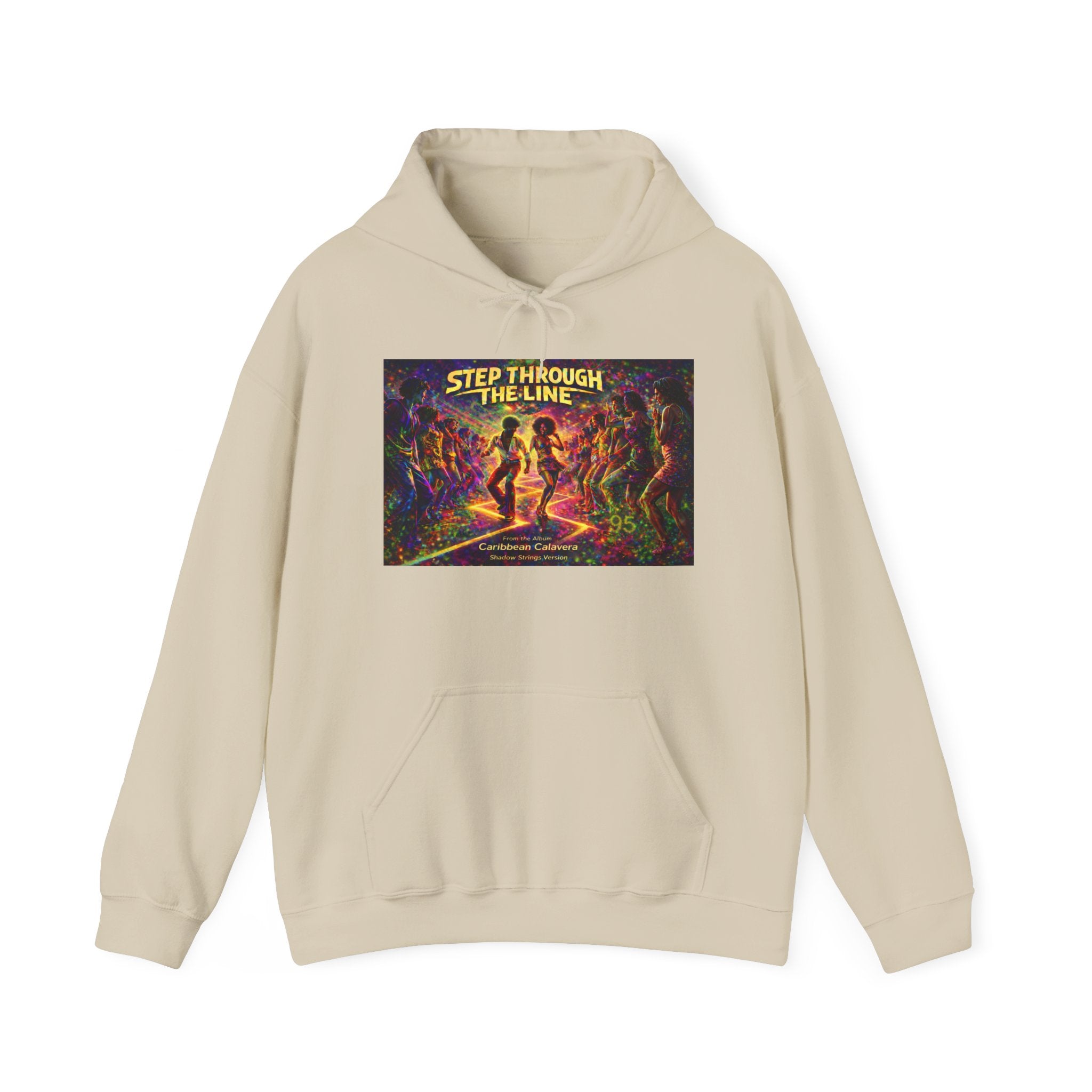 Step Through The Line Hoodie Song Cover Art From The Caribbean Calavera Album  — Retro Psychedelic Dance Graphic Pullover
