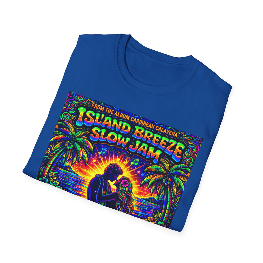 Island Breeze Slow Jam T-Shirt  Song Cover Art From The Caribbean Calavera Album   — Retro Tropical Sunset Music Tee