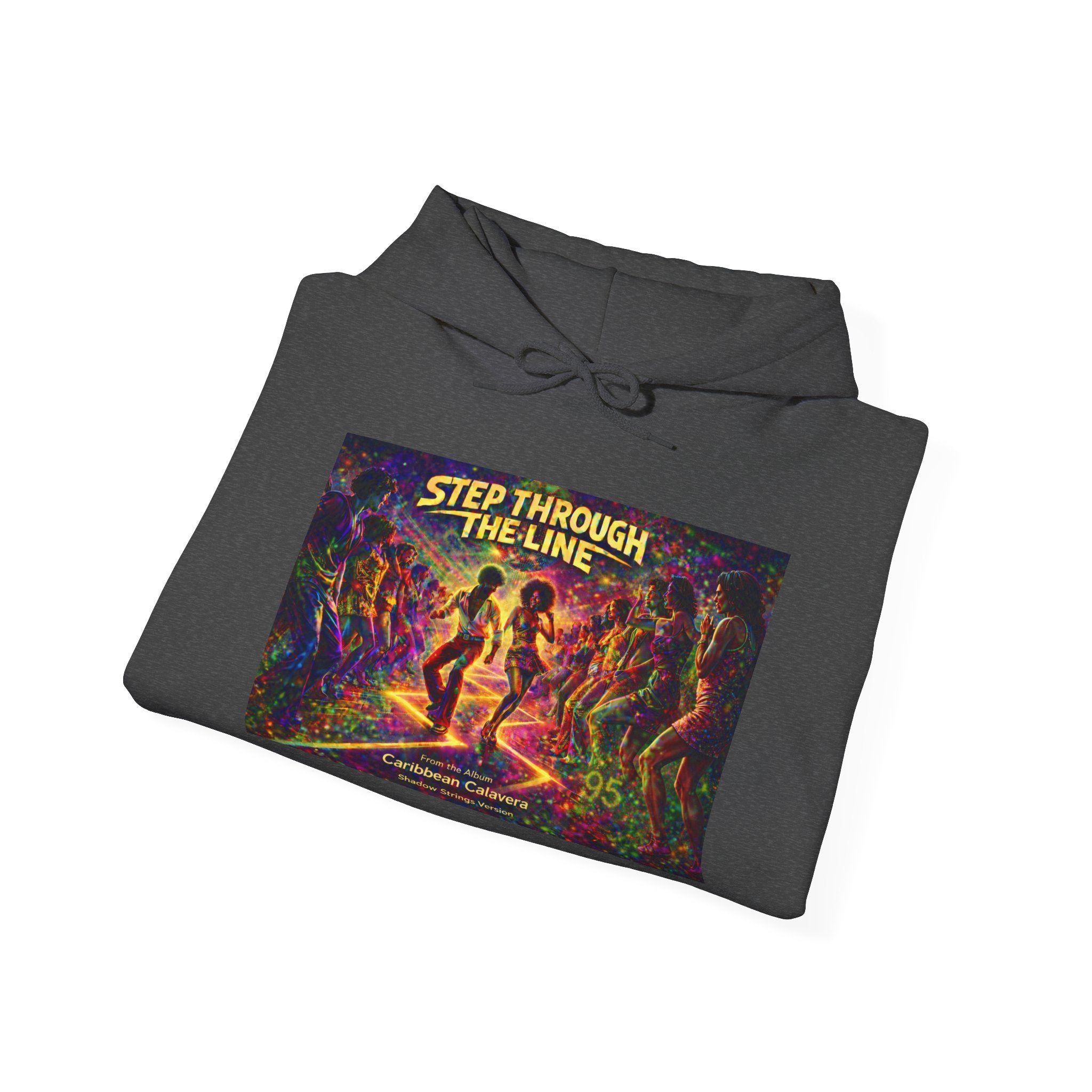 Step Through The Line Hoodie Song Cover Art From The Caribbean Calavera Album  — Retro Psychedelic Dance Graphic Pullover
