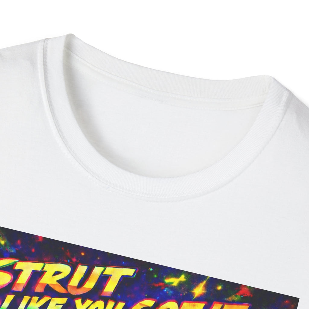 Strut Like You Got It Graphic T-Shirt  Song Cover Art From The Caribbean Calavera Album — Retro Neon Beach Vibe