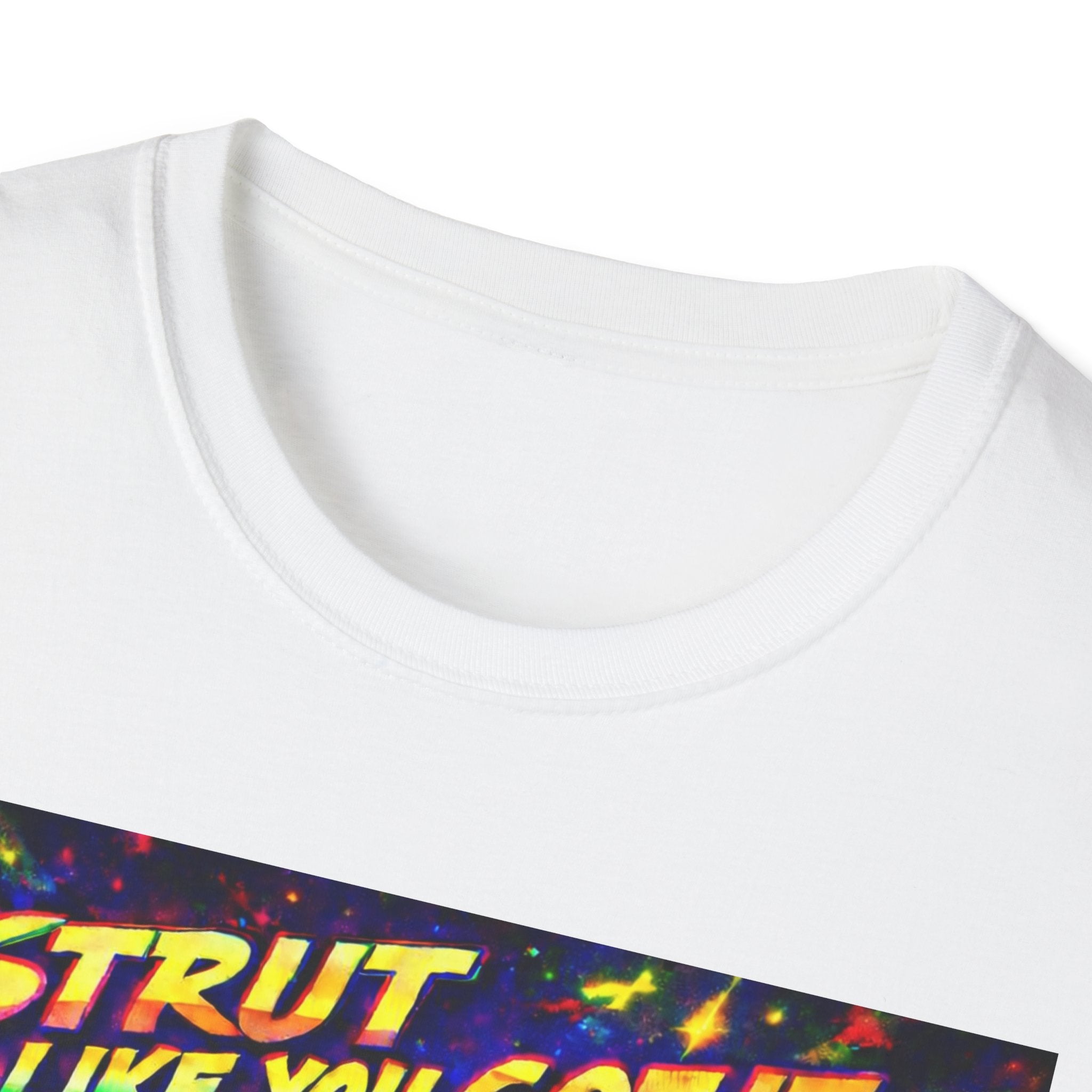 Strut Like You Got It Graphic T-Shirt  Song Cover Art From The Caribbean Calavera Album — Retro Neon Beach Vibe