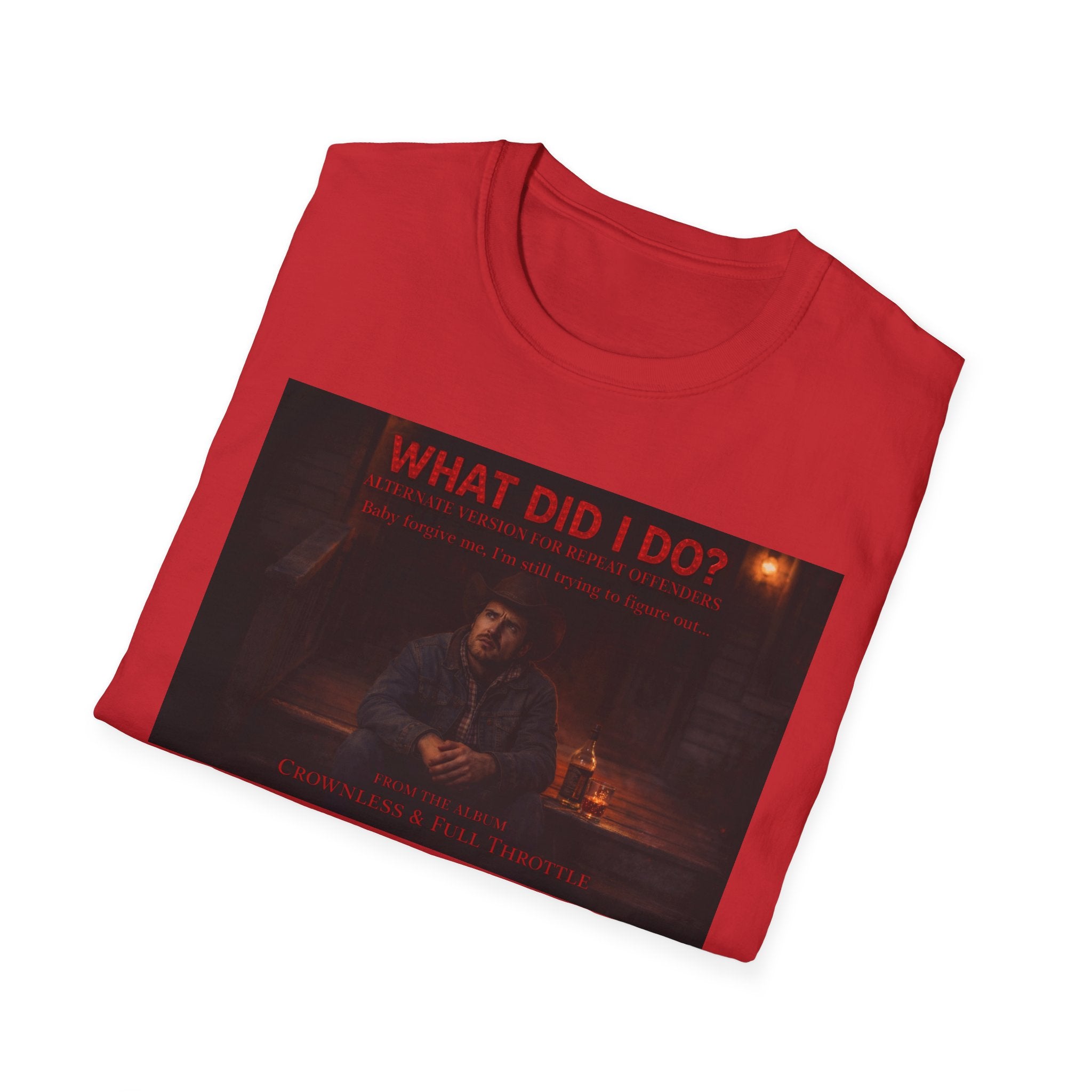 T-Shirt — "What Did I Do?" Dark Vintage Portrait Graphic Tee