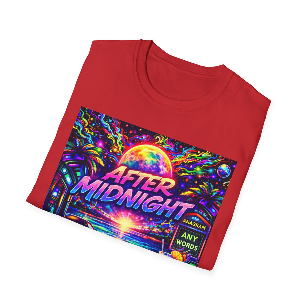 After Midnight T-Shirt Song Cover Art From The Caribbean Calavera Album  — Neon Retro Sunset Vaporwave Tee
