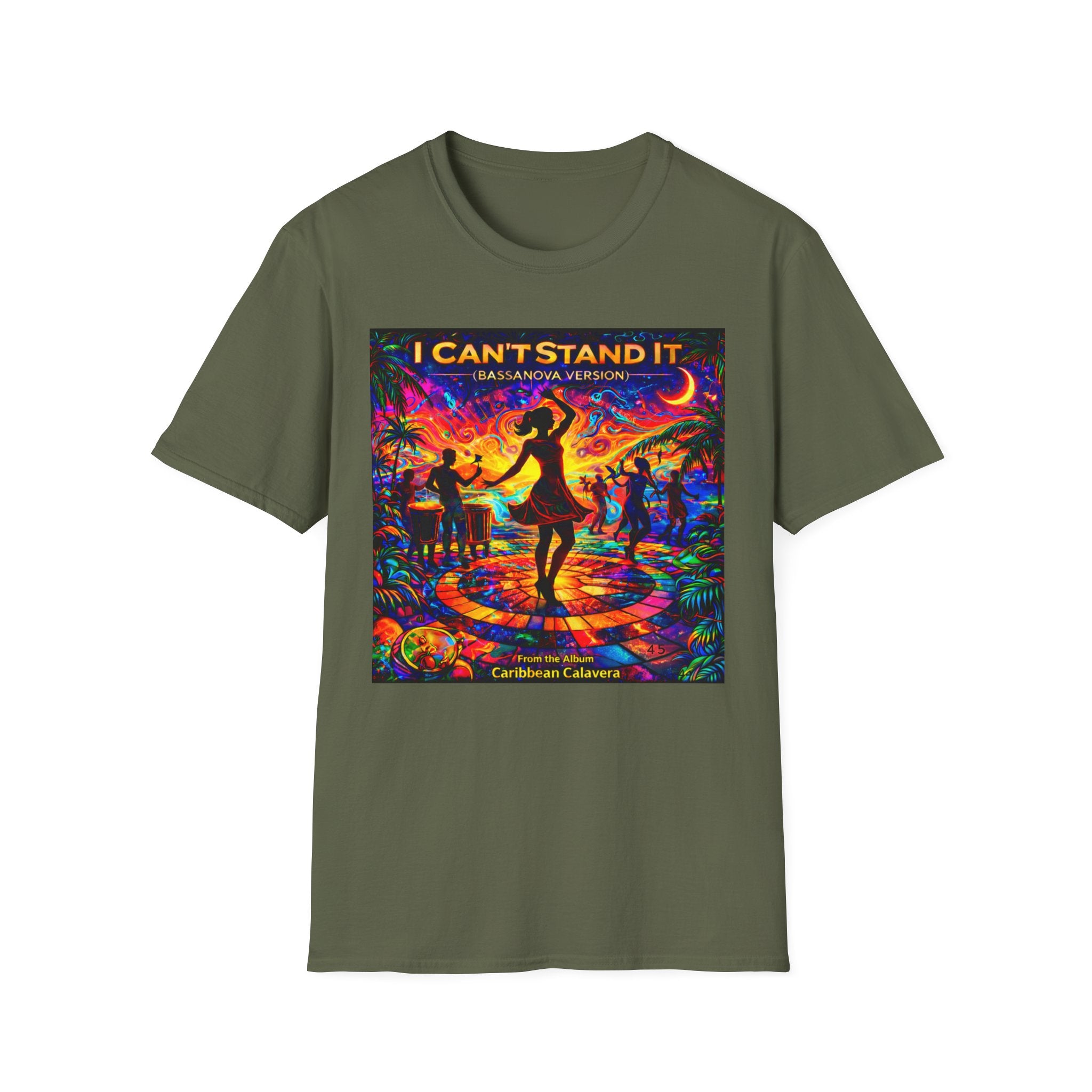 I Can't Stand It Dance Tee Song Cover Art From The Caribbean Calavera Album — Vibrant Caribbean Disco Music T-Shirt