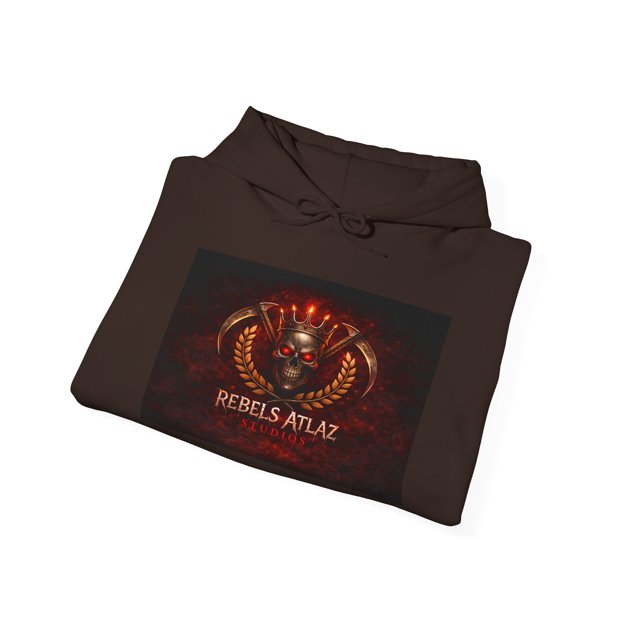 Rebelz Atlaz Films Studio Hoodie – Vintage Flaming Serpent Band Logo Pullover