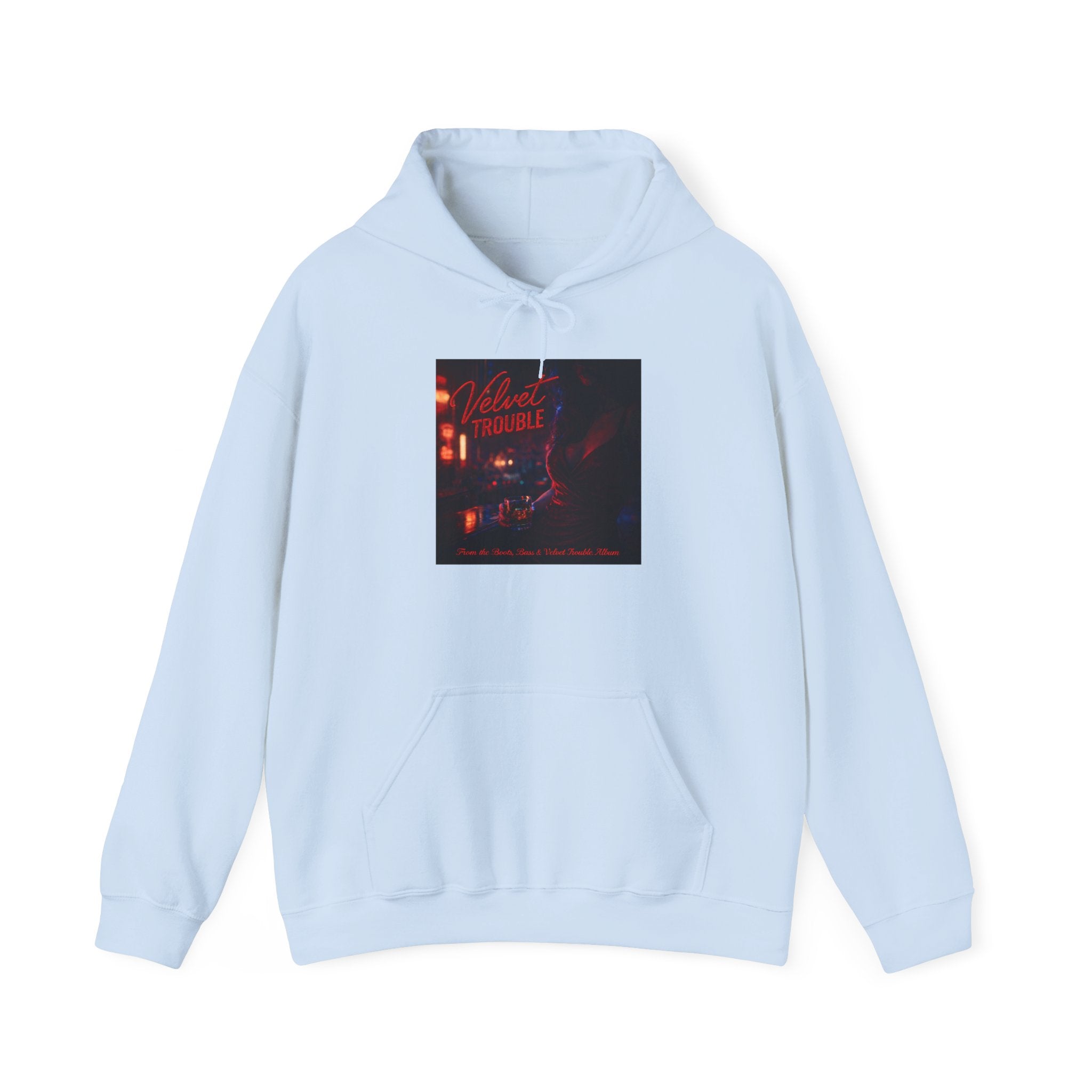 Velvet Trouble Vintage Neon 'Midnight Rambler' Hoodie — Retro Nightlife Graphic Sweatshirt