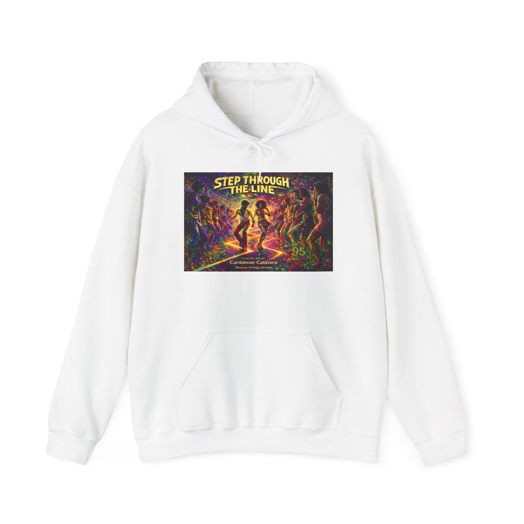 Step Through The Line Hoodie Song Cover Art From The Caribbean Calavera Album  — Retro Psychedelic Dance Graphic Pullover