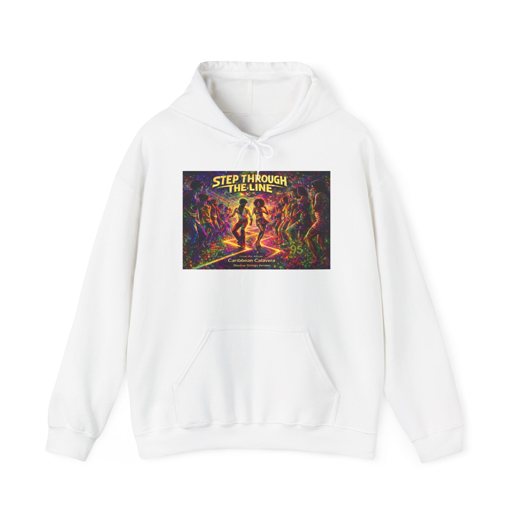 Step Through The Line Hoodie Song Cover Art From The Caribbean Calavera Album  — Retro Psychedelic Dance Graphic Pullover