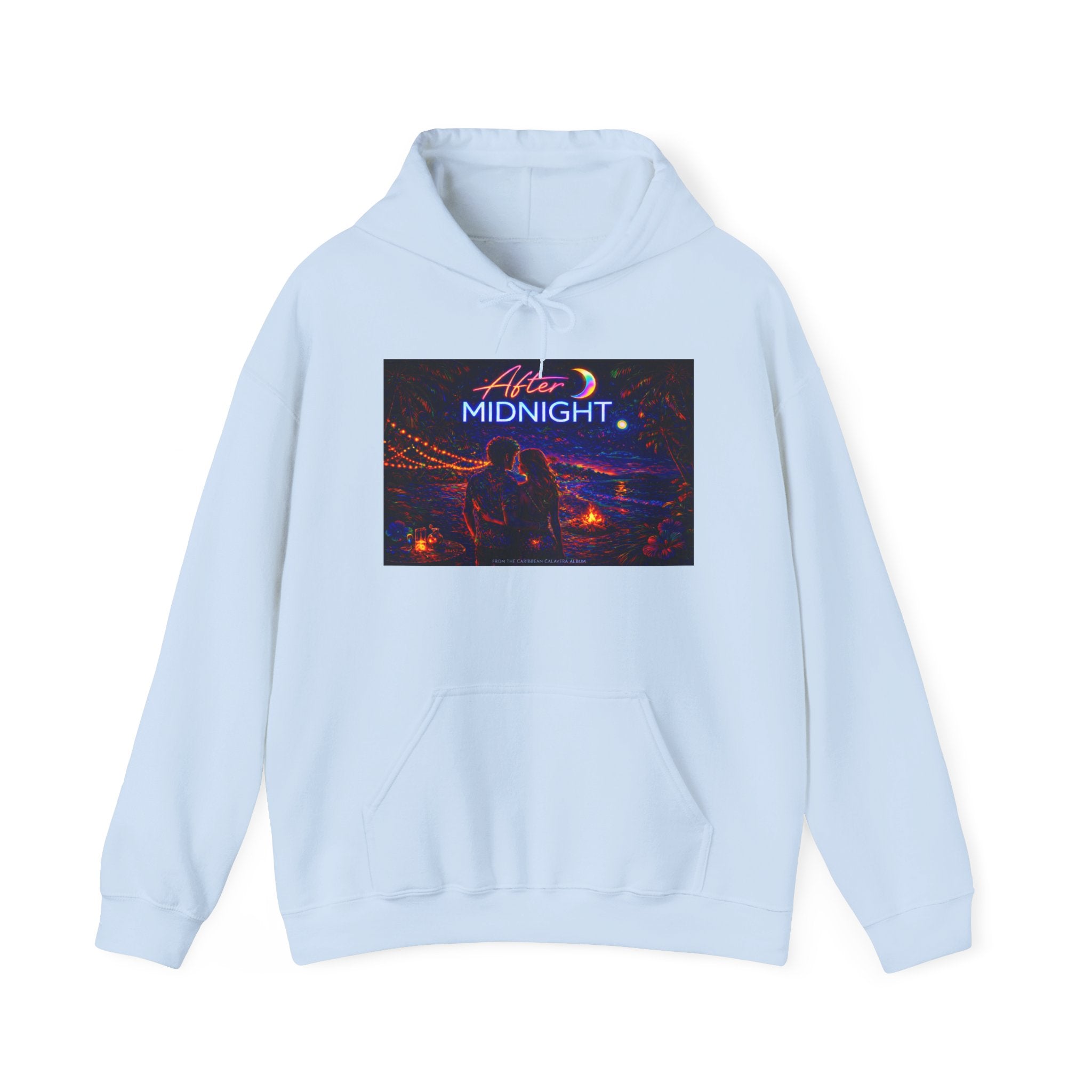 After Midnight Song Cover Art From The Caribbean Calavera Album Hoodie – Retro Neon 'After Midnight' Streetwear